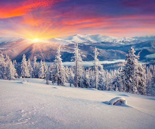 Papermoon Fototapete »ALPEN-WINTER GEBIRGE XXL« günstig online kaufen