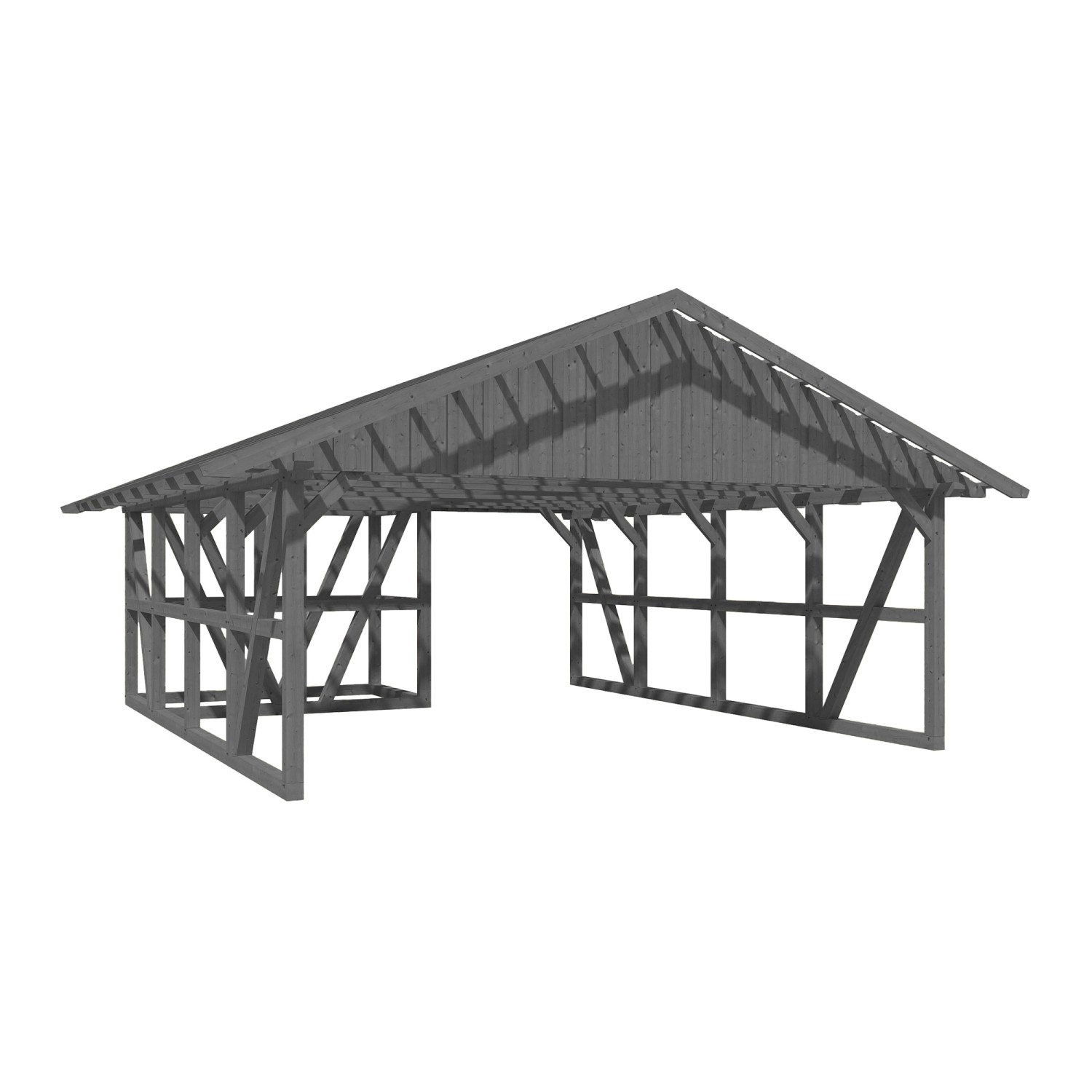 Skan Holz Carport Schwarzwald m. Dachlattung u. Abstellr. A 684 x 772 cm Gr günstig online kaufen