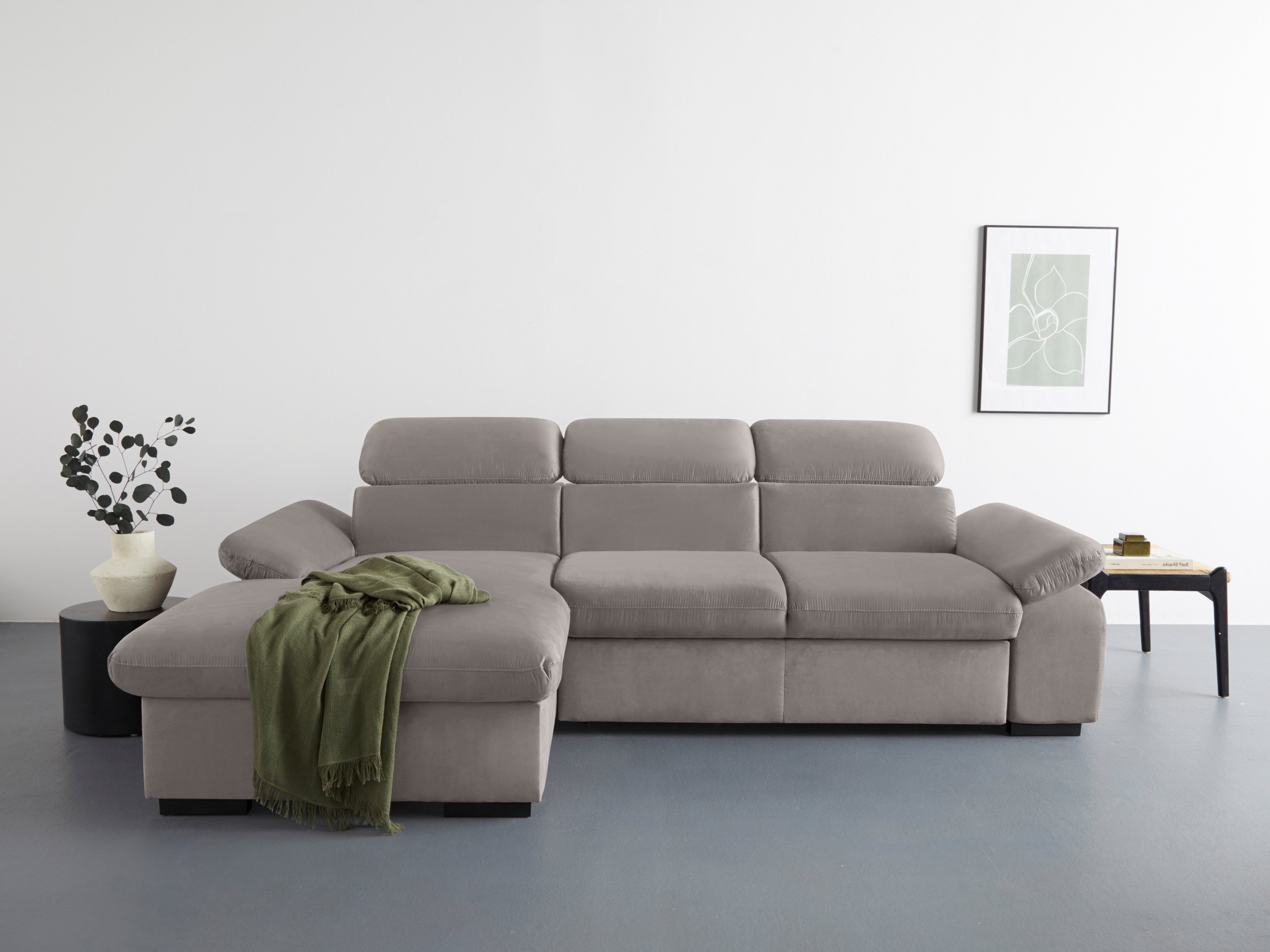 COTTA Ecksofa "Lola L-Form mit Kopfteilfunktion & Hocker", (Set, mit Hocker günstig online kaufen