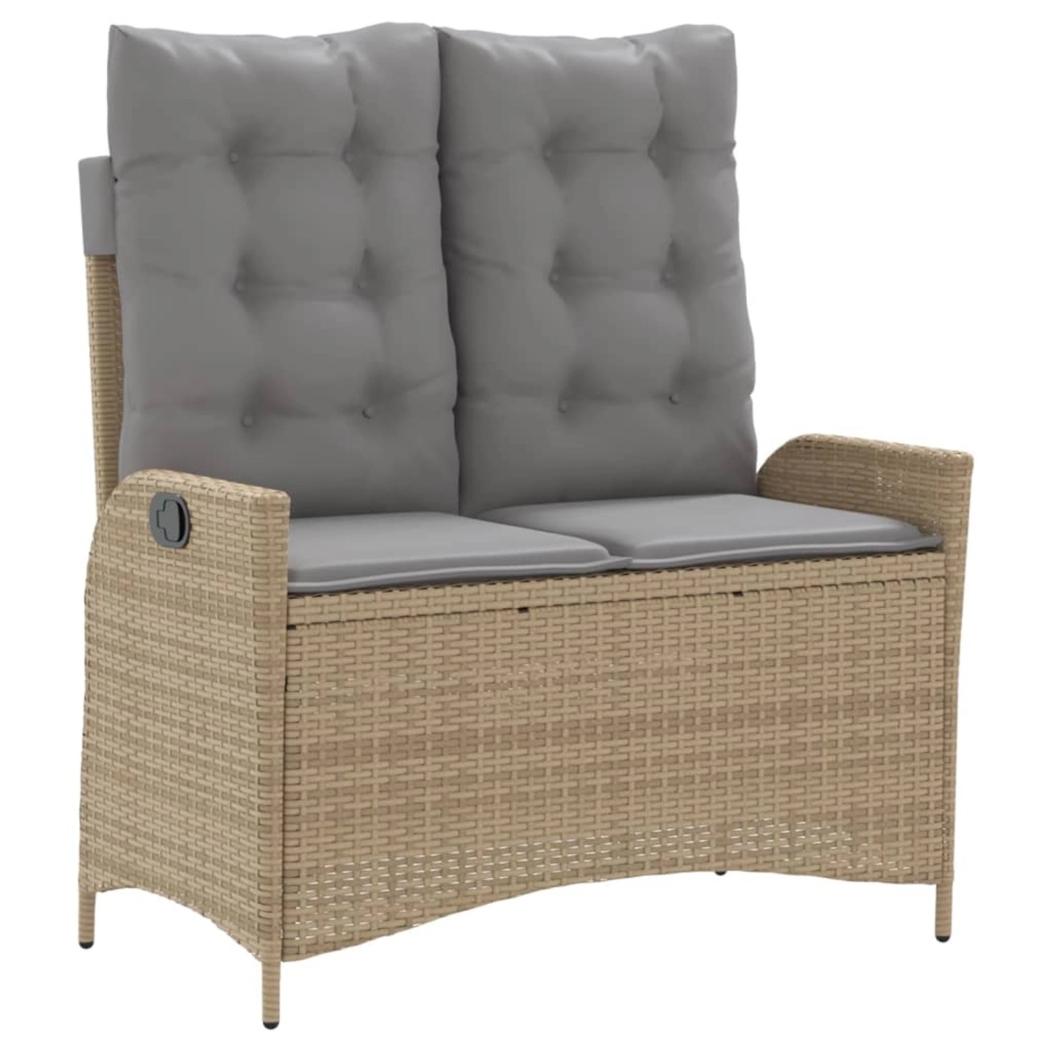 furnicato Gartenbank Verstellbar mit Kissen Beige Poly Rattan günstig online kaufen