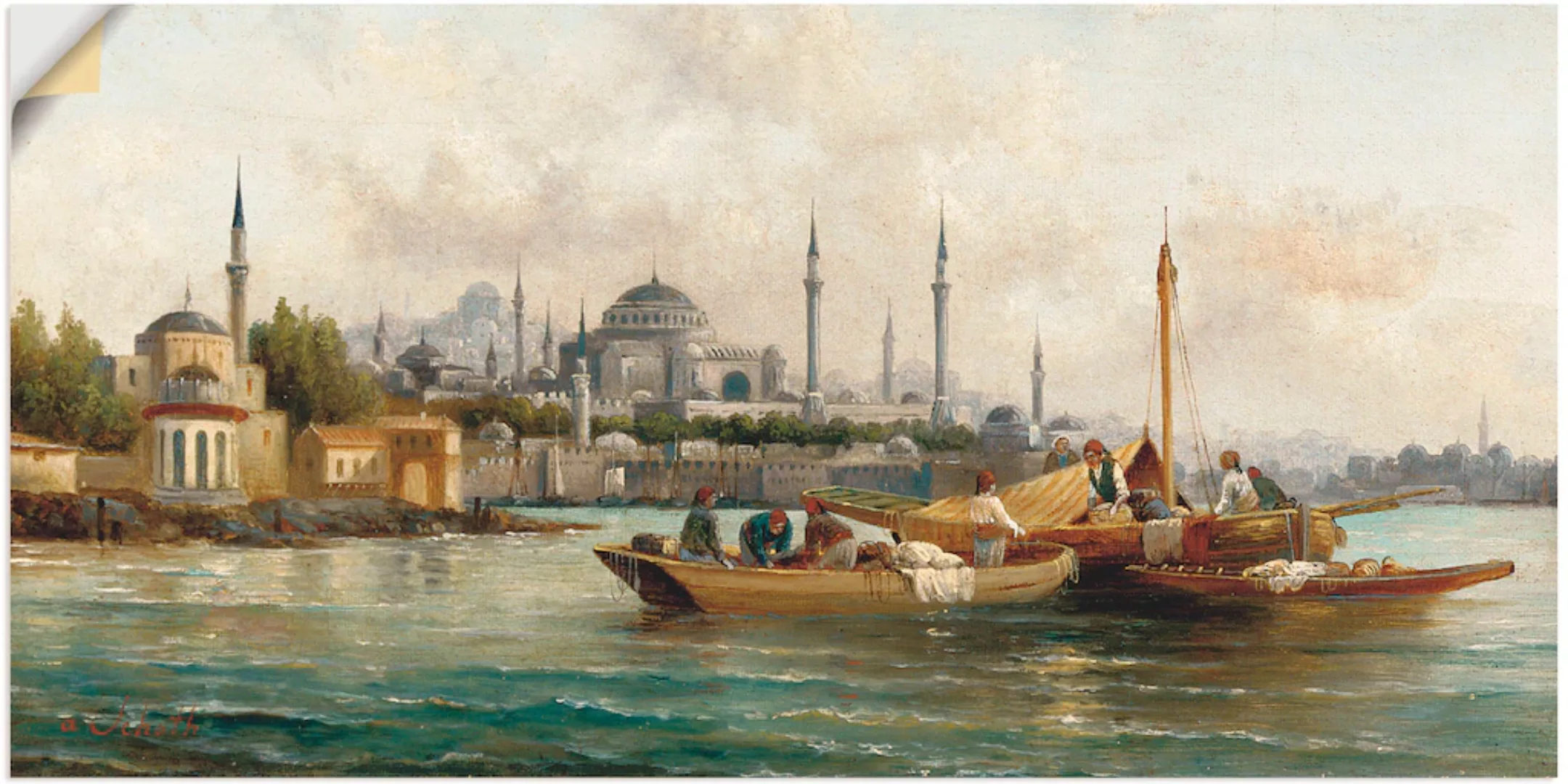 Artland Wandbild "Handelsschiffe vor Hagia Sophia", Boote & Schiffe, (1 St. günstig online kaufen