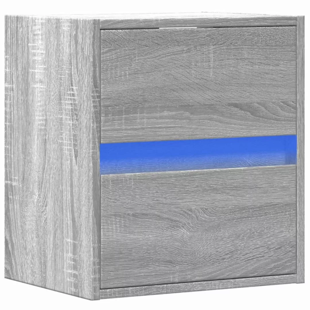 vidaXL TV-Wand TV-Wandschrank mit LED-Beleuchtung Grau günstig online kaufen