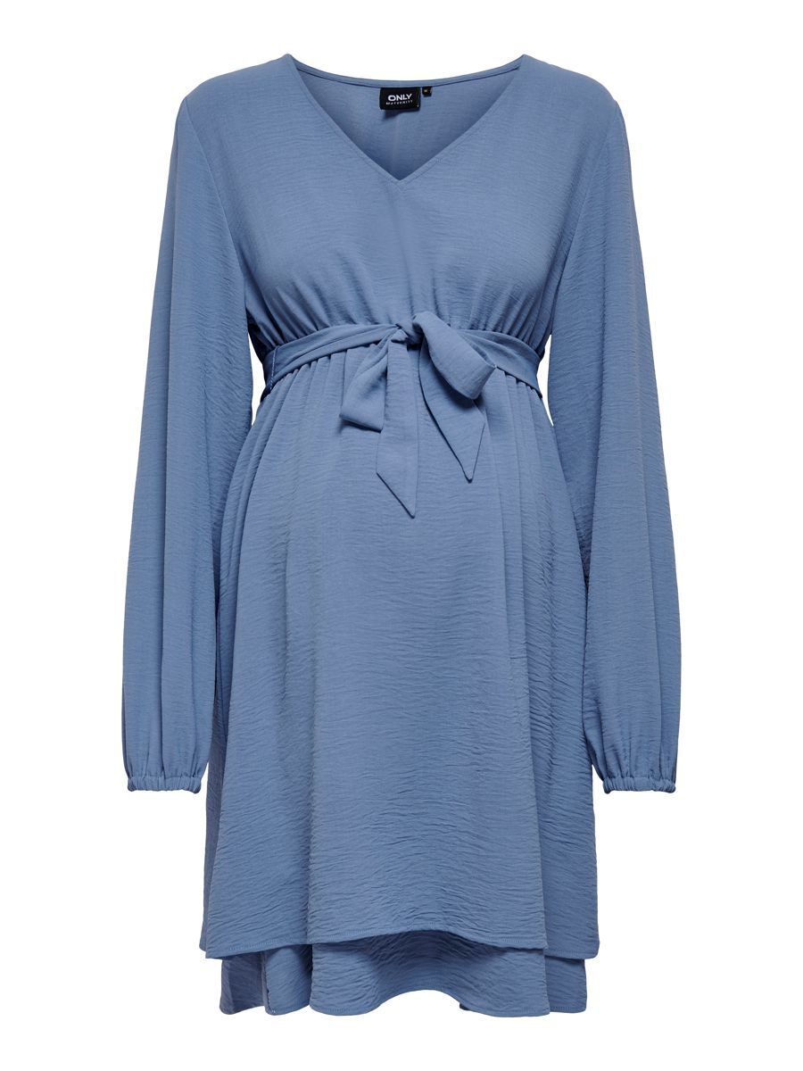 ONLY Mama V-neck Belt Dress Damen Blau günstig online kaufen