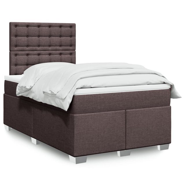 vidaXL Boxspringbett, Boxspringbett mit Matratze Dunkelbraun 120x200 cm Sto günstig online kaufen