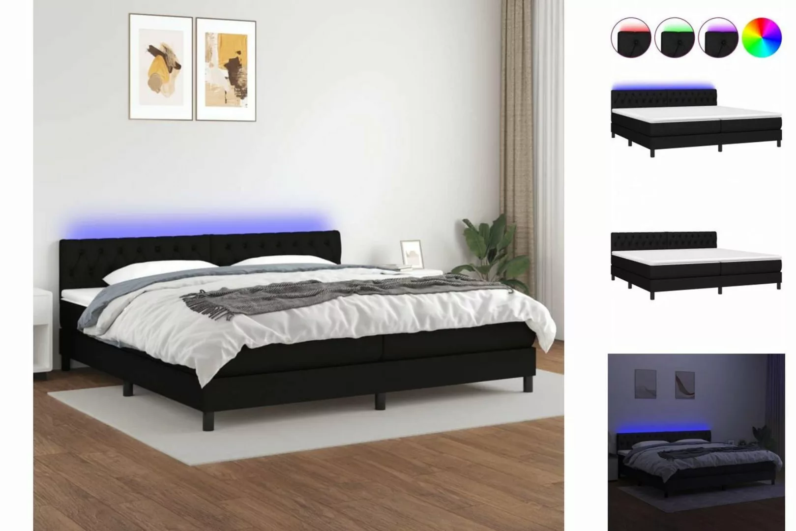 vidaXL Boxspringbett Bett Boxspringbett komplett mit Matratze & LED Stoff ( günstig online kaufen