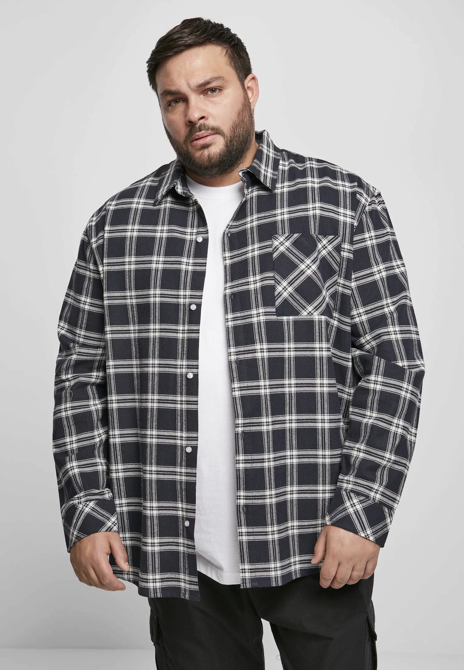 URBAN CLASSICS Langarmhemd "Urban Classics Herren Oversized Check Shirt", ( günstig online kaufen