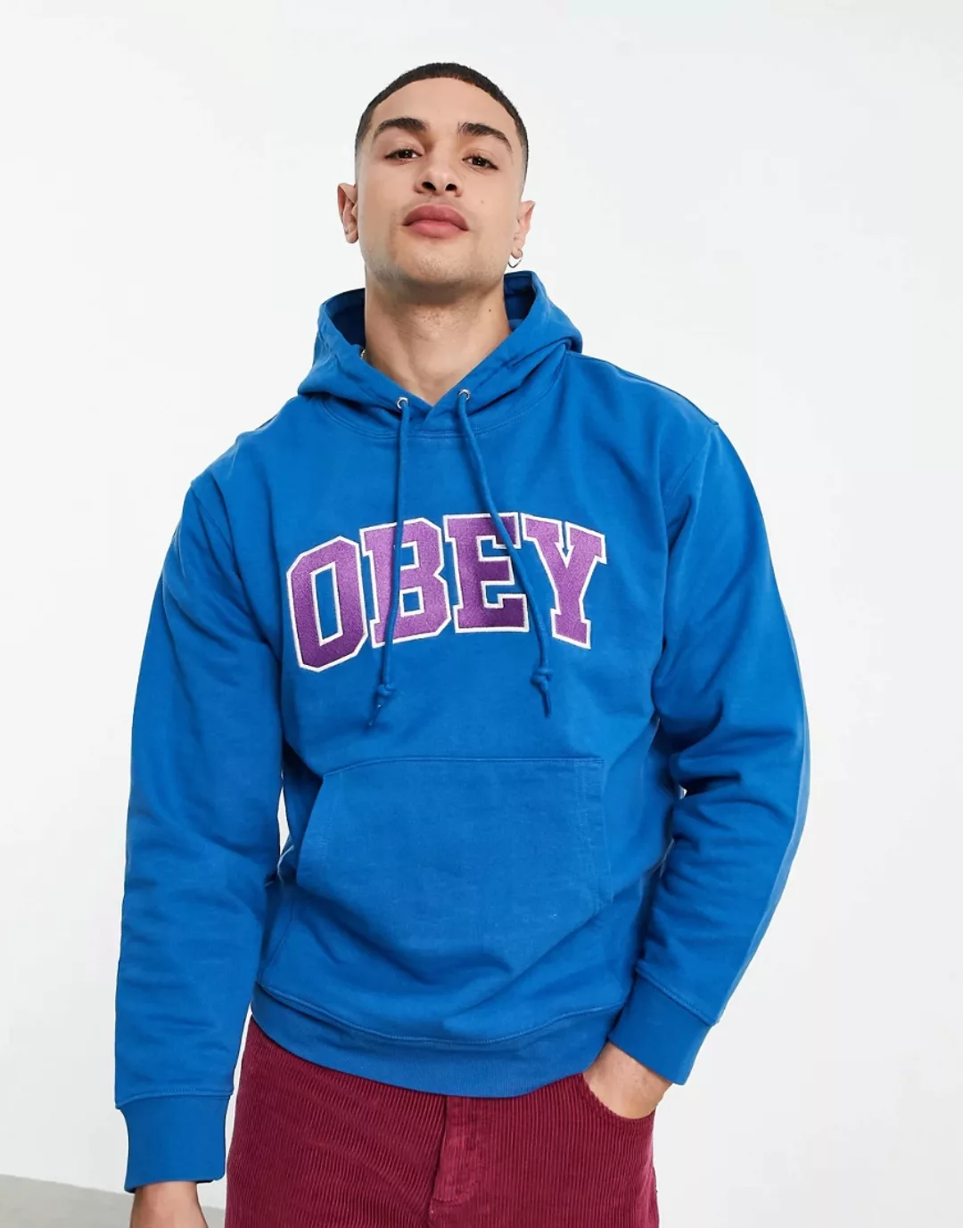 Obey – Sports – Kapuzenpullover in Blau günstig online kaufen