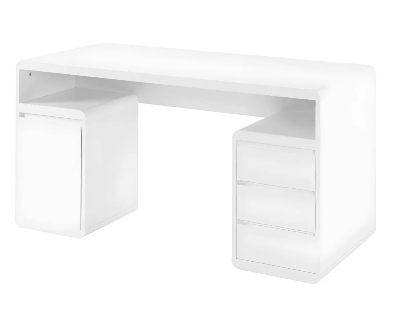 Schreibtisch mit Stauraum - MDF - Weiß lackiert - SERGUEI günstig online kaufen