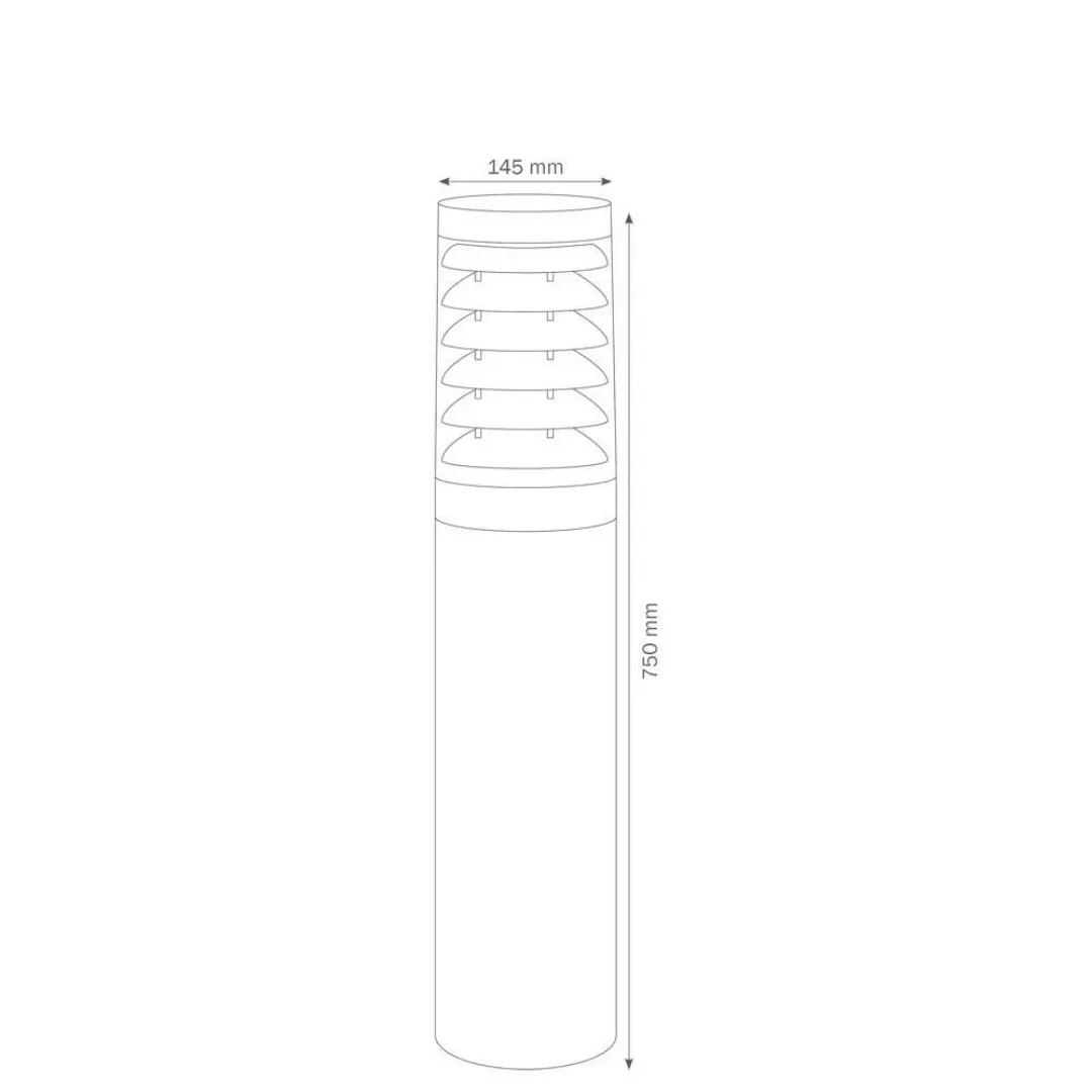 Wegeleuchte A-310594, Edelstahl, polycarbonat, E27, IP65, 750x145mm günstig online kaufen