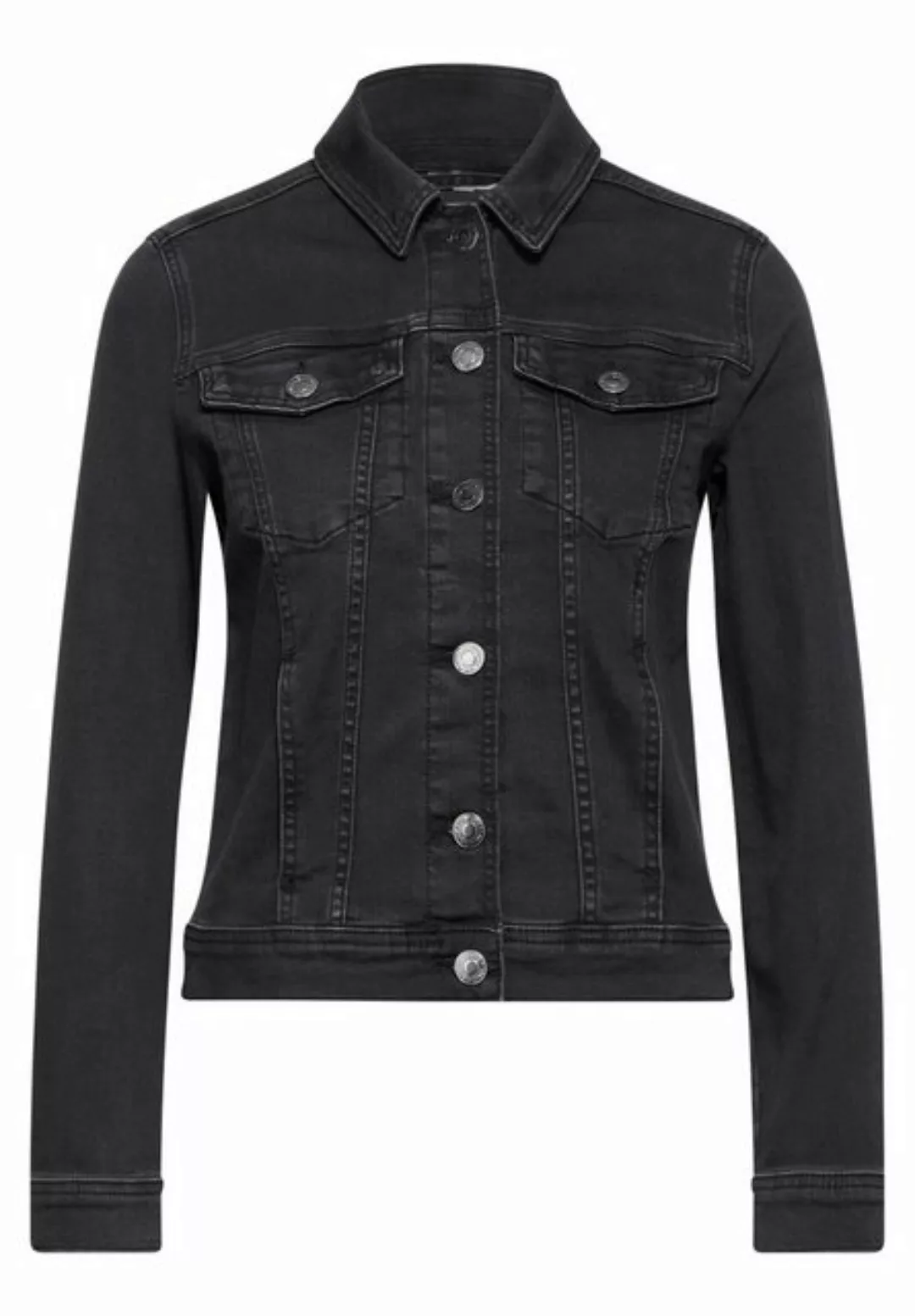 STREET ONE Blusenshirt LTD QR Denim-Jacket,black wash, black washed günstig online kaufen