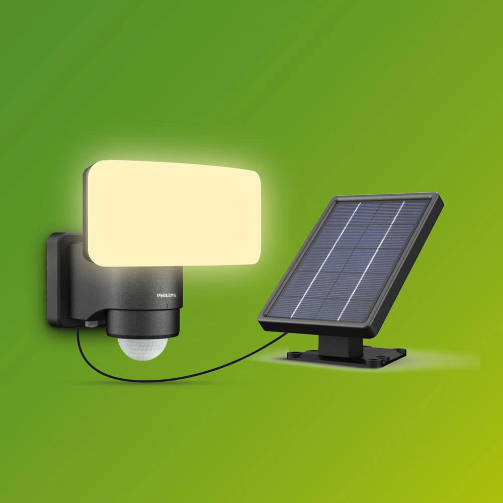 LED Solar Ultra-Efficient Fluter Tylus in Schwarz 6W 1000lm 3000K IP44 mit günstig online kaufen