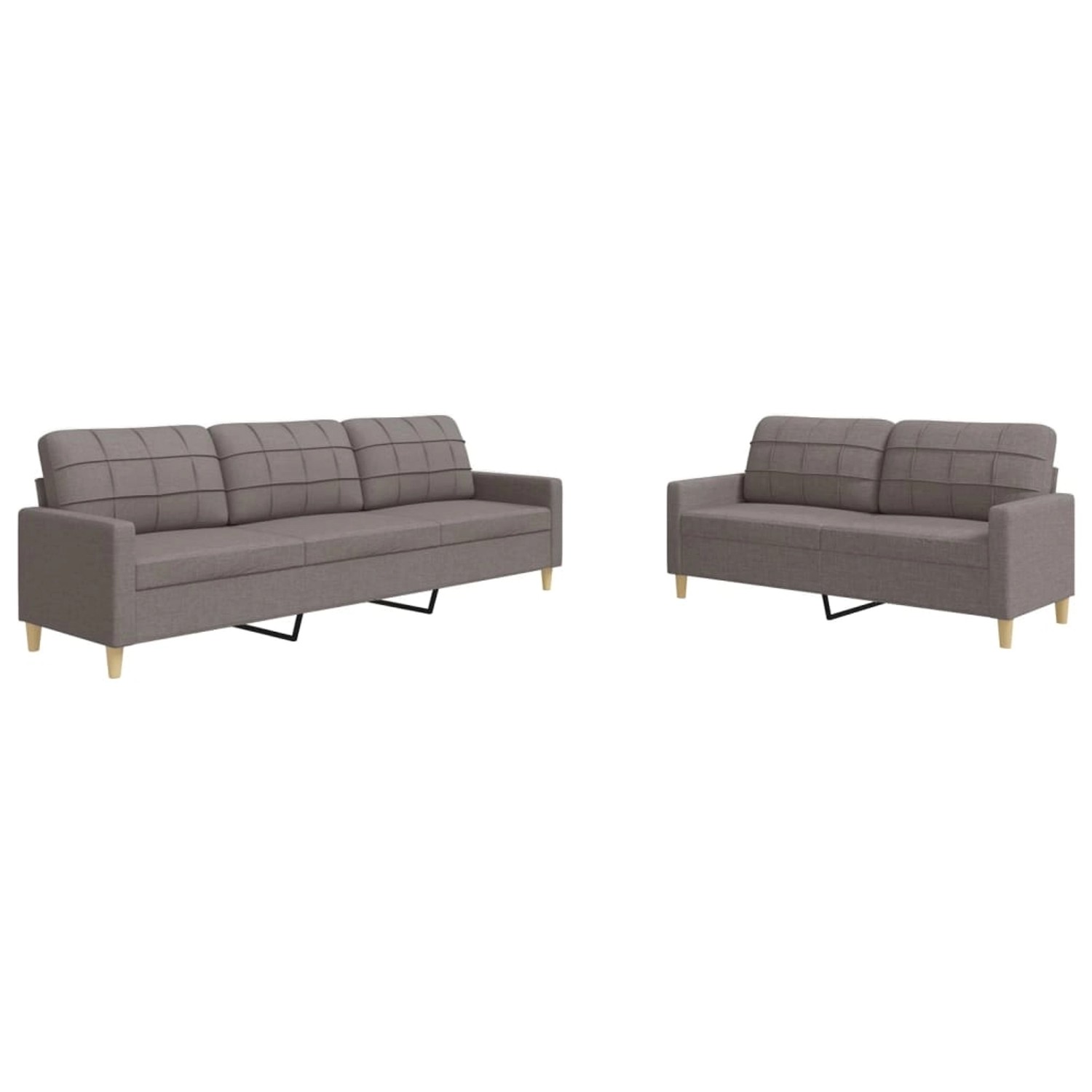 vidaXL 2-Tlg Sofagarnitur Taupe Stoff 2157935 günstig online kaufen