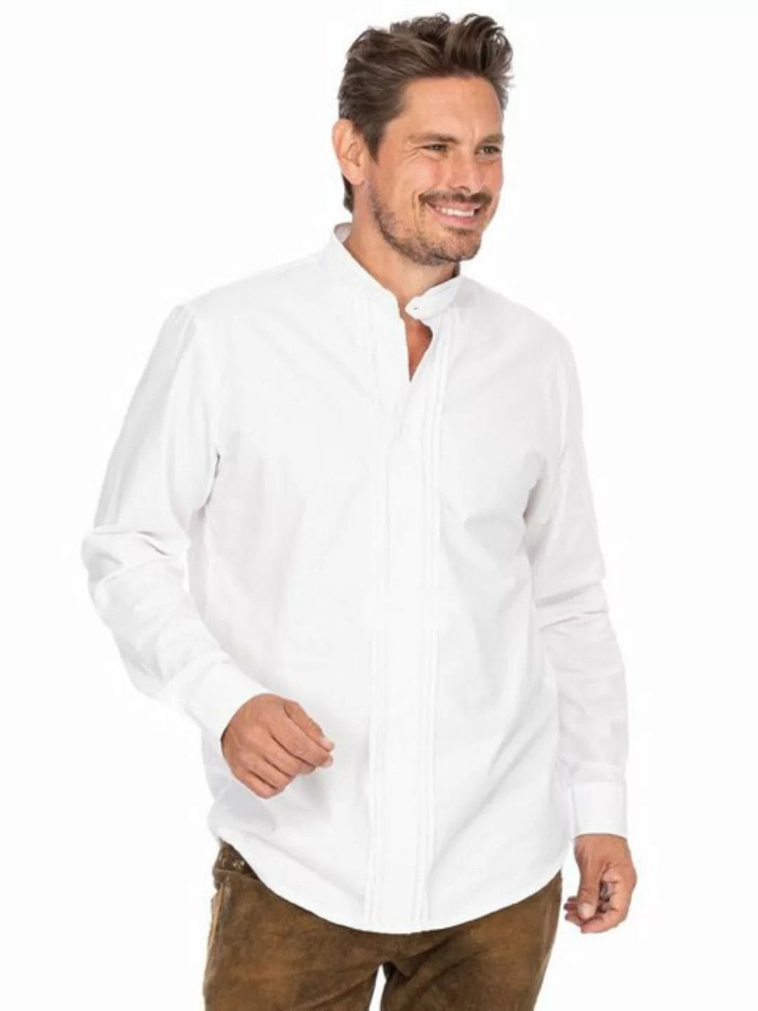 OS-Trachten Trachtenhemd Trachtenhemd MARIUS Pfoad weiss günstig online kaufen