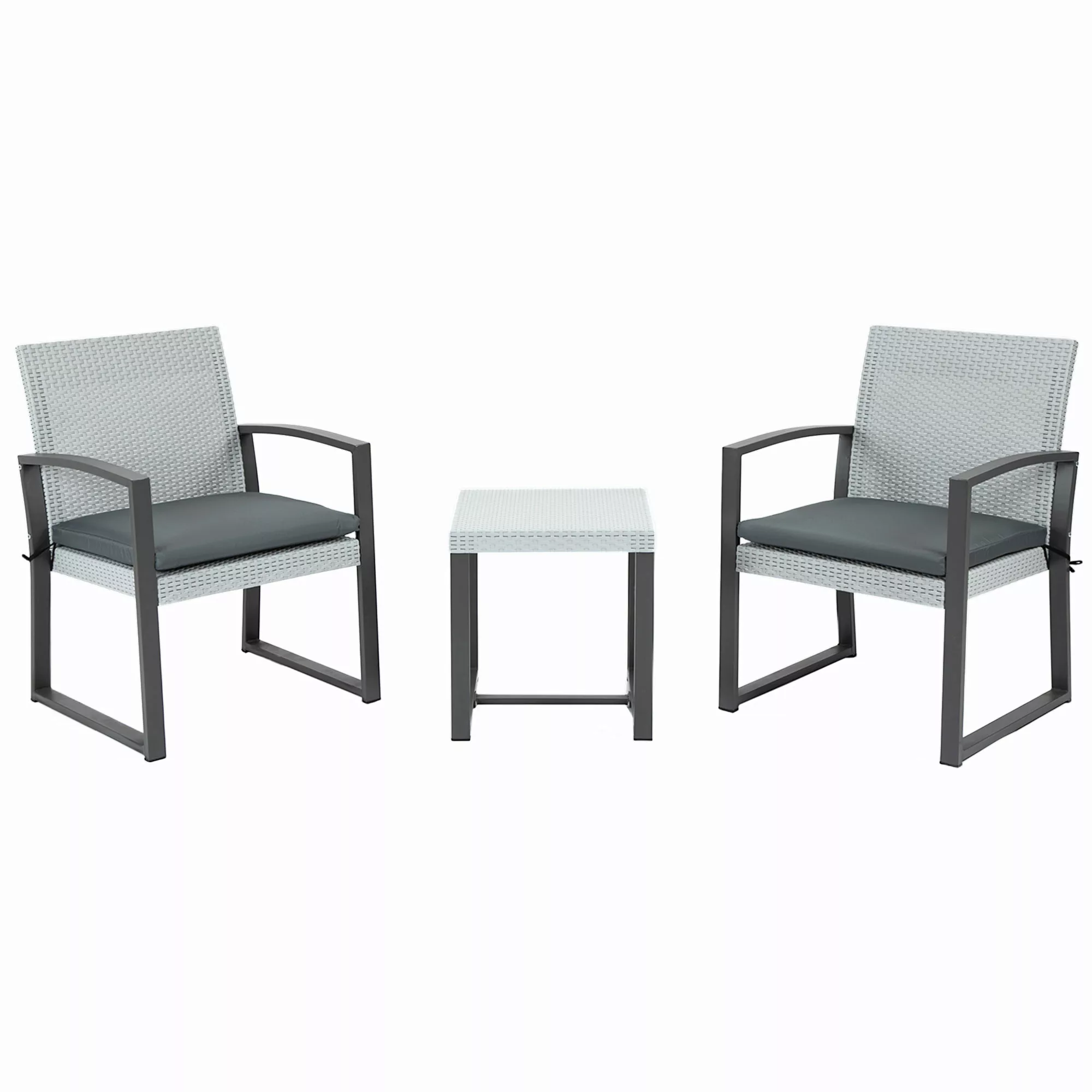 Outsunny Polyrattan Bistroset 3-tlg. Sitzgruppe Balkonmöbel Set Gartensitzg günstig online kaufen