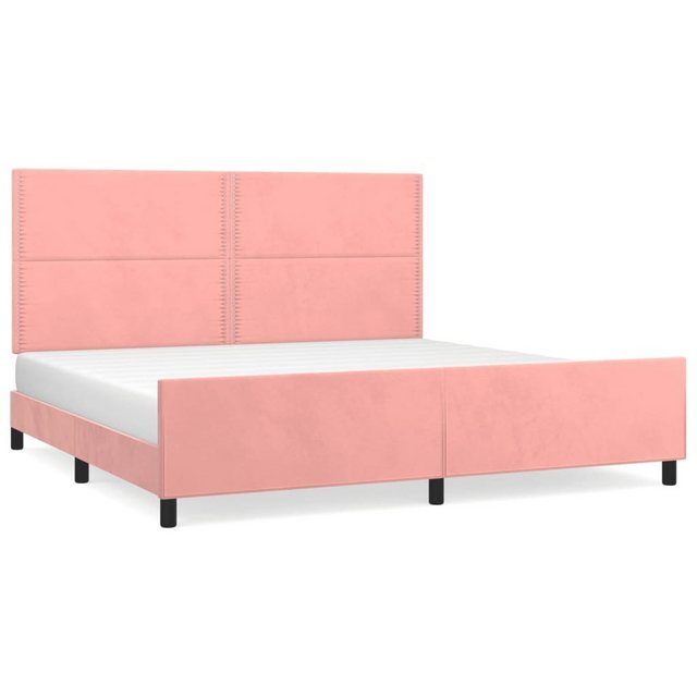 vidaXL Bettgestell Bettrahmen mit Kopfteil Rosa 200x200 cm Samt Bett Bettge günstig online kaufen