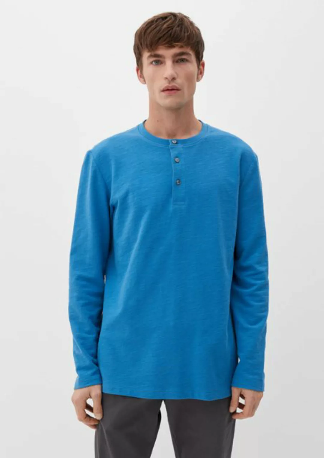s.Oliver Langarmshirt Sweater mit Henleyausschnitt günstig online kaufen