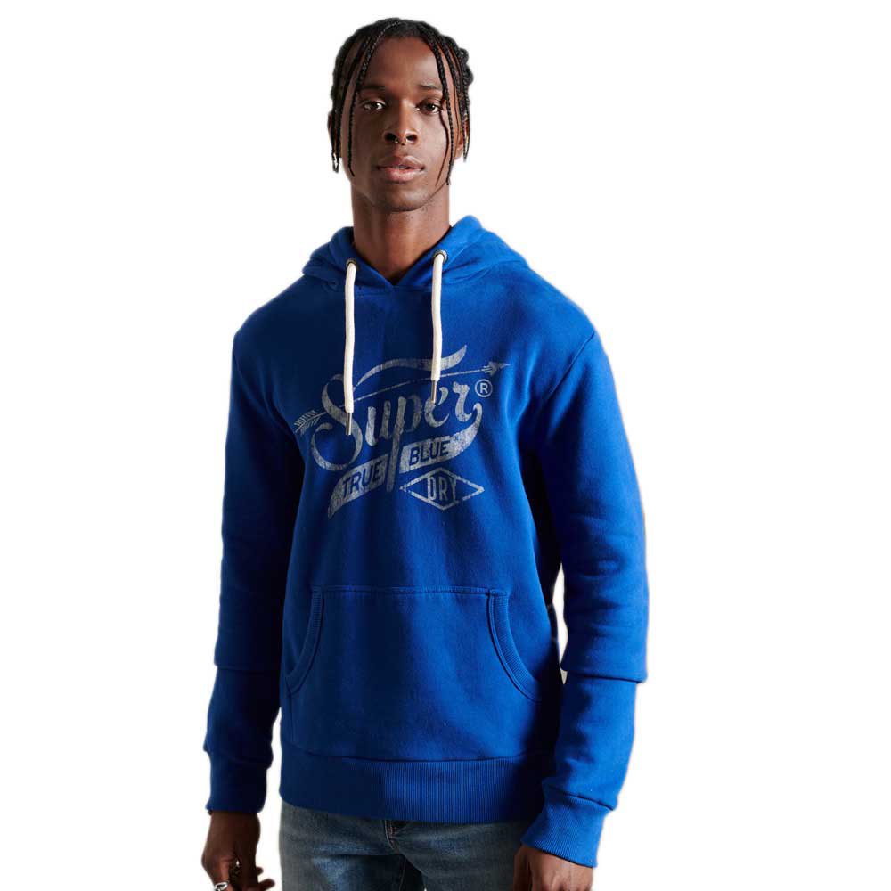 Superdry Script Style Work Wear Kapuzenpullover XL Royal Blue günstig online kaufen