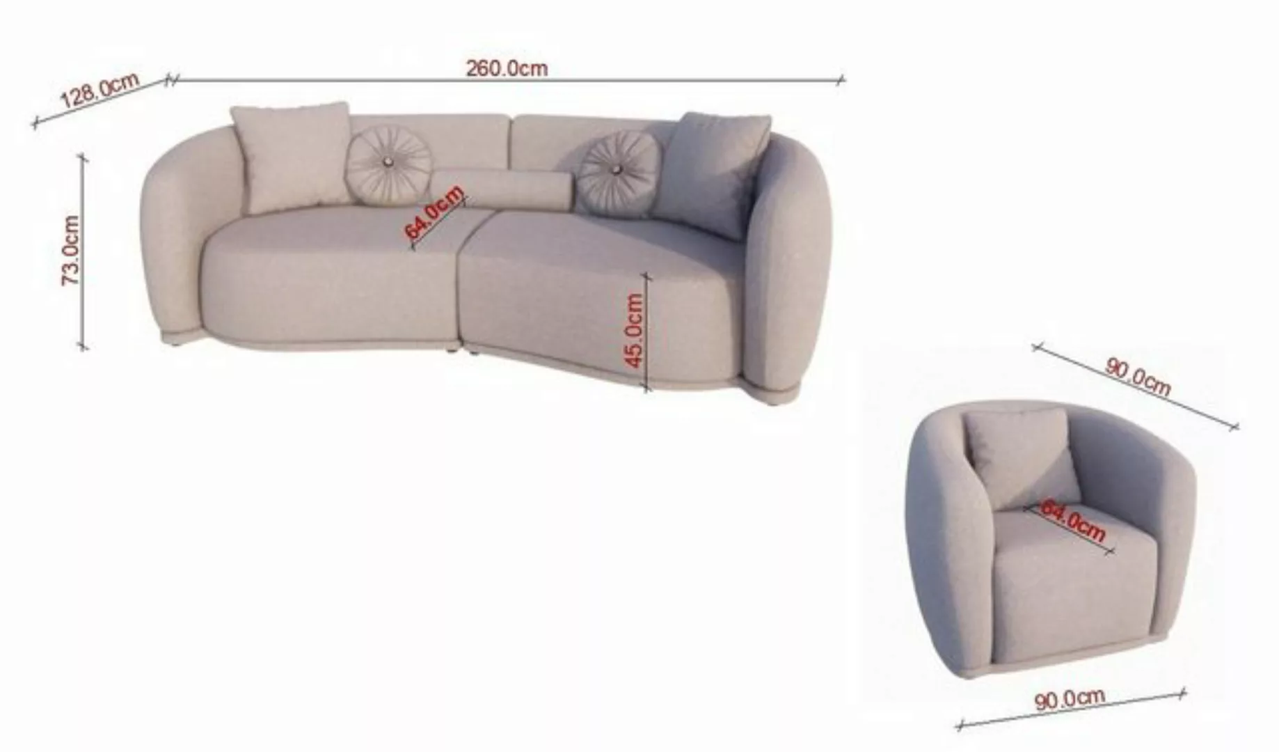 Möbeldreams Sofa Designer Sofa Set 3-3-1 Modern günstig online kaufen