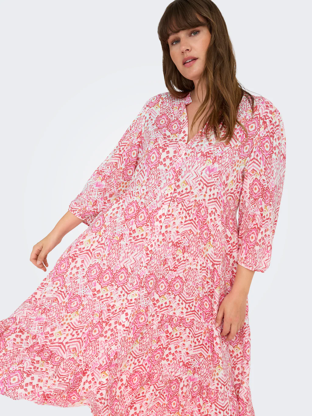 ONLY CARMAKOMA Tunikakleid "CARMILANA 3/4 DRESS WVN NOOS", Sommerkleid günstig online kaufen