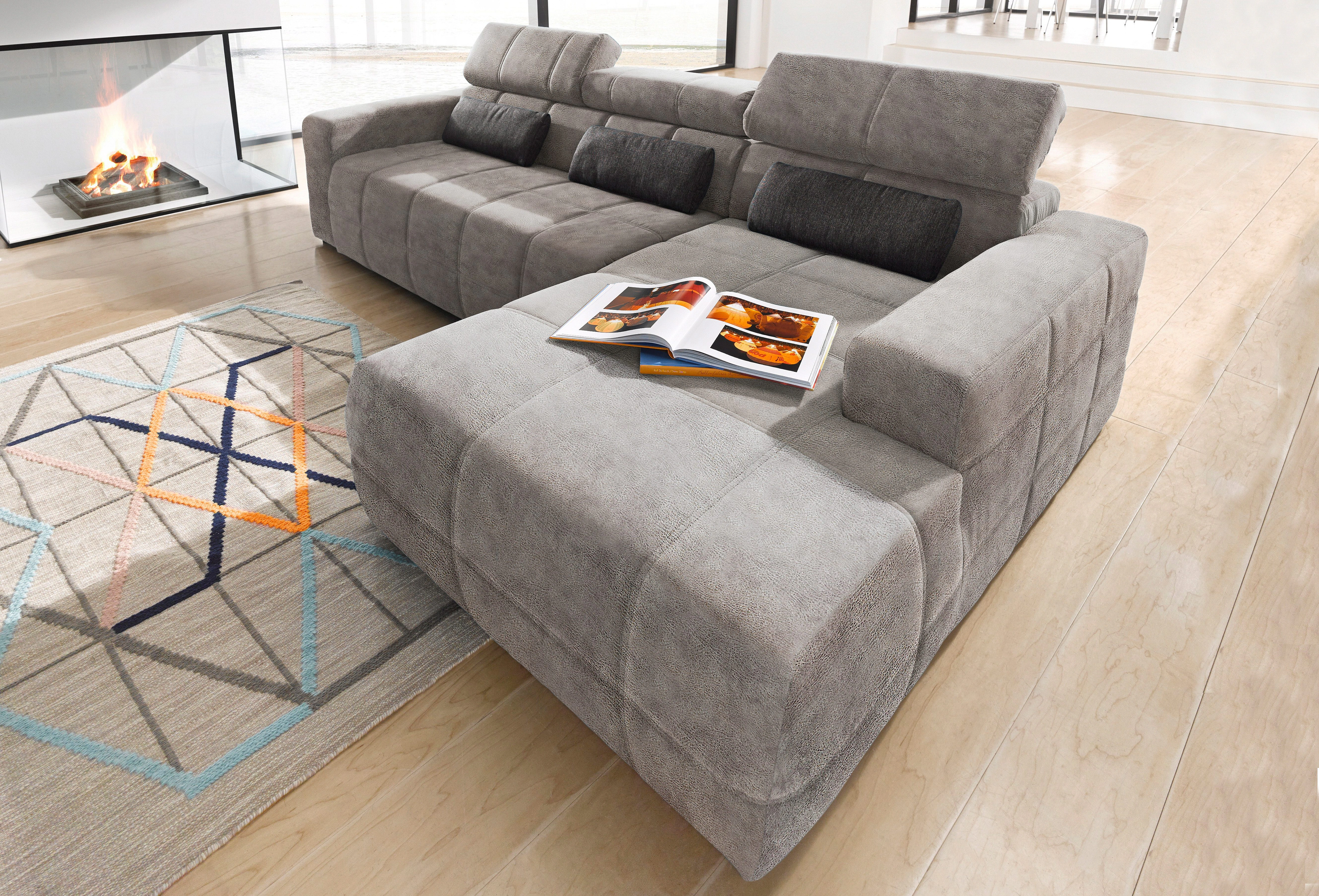 DOMO collection Ecksofa "Brandon B/T/H: 289/177/80 cm, whlw. mit Sitztiefen günstig online kaufen