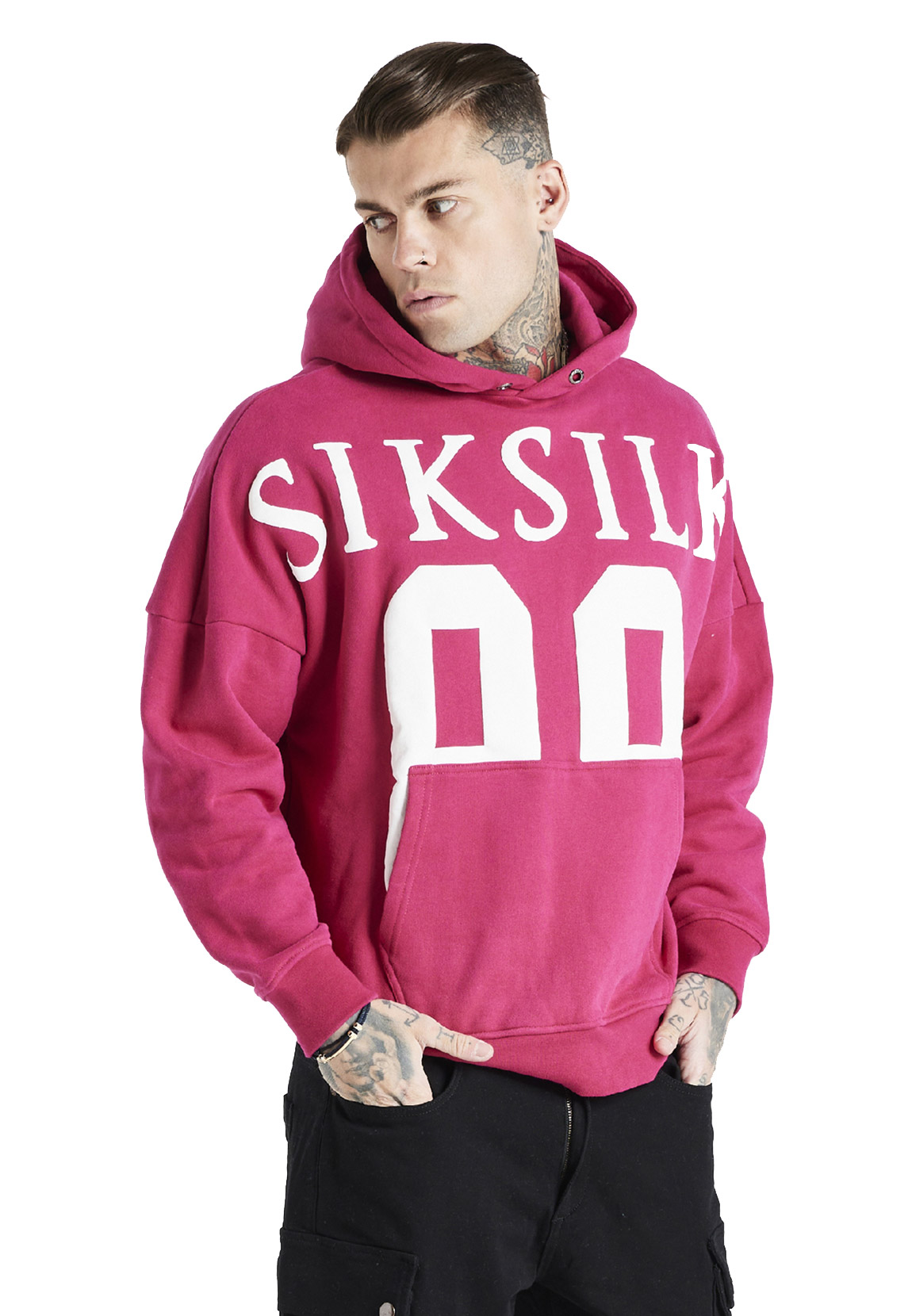 SikSilk Herren Hoodie RELAXED FIT OVERHEAD HOODIE SS-20217 Pink günstig online kaufen