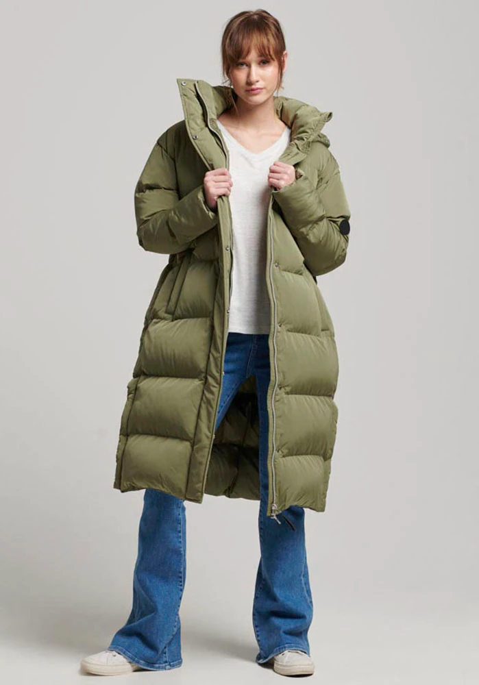 Superdry Steppmantel "LONGLINE HOODED PUFFER COAT" günstig online kaufen