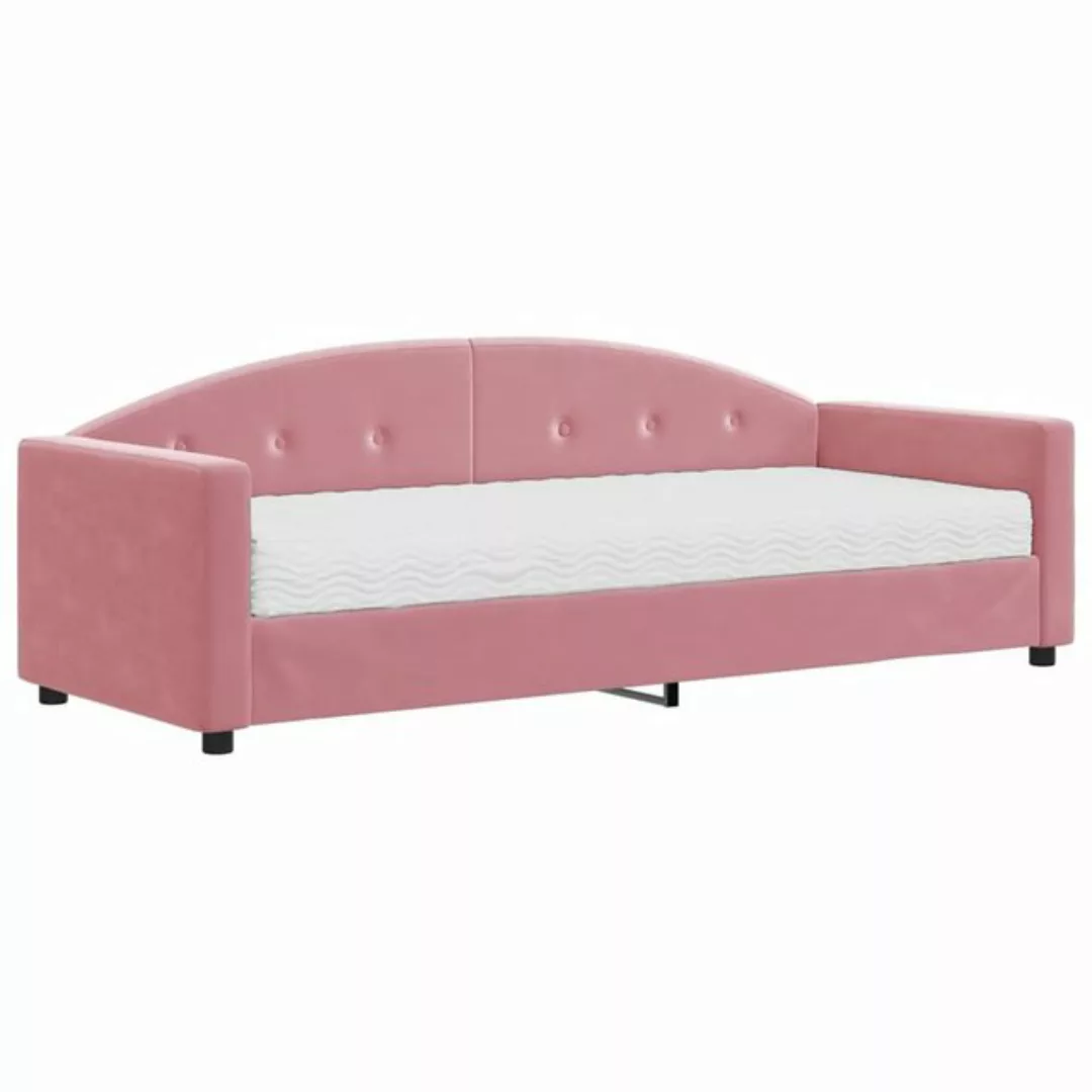 vidaXL Bett Tagesbett mit Matratze Rosa 80x200 cm Samt günstig online kaufen