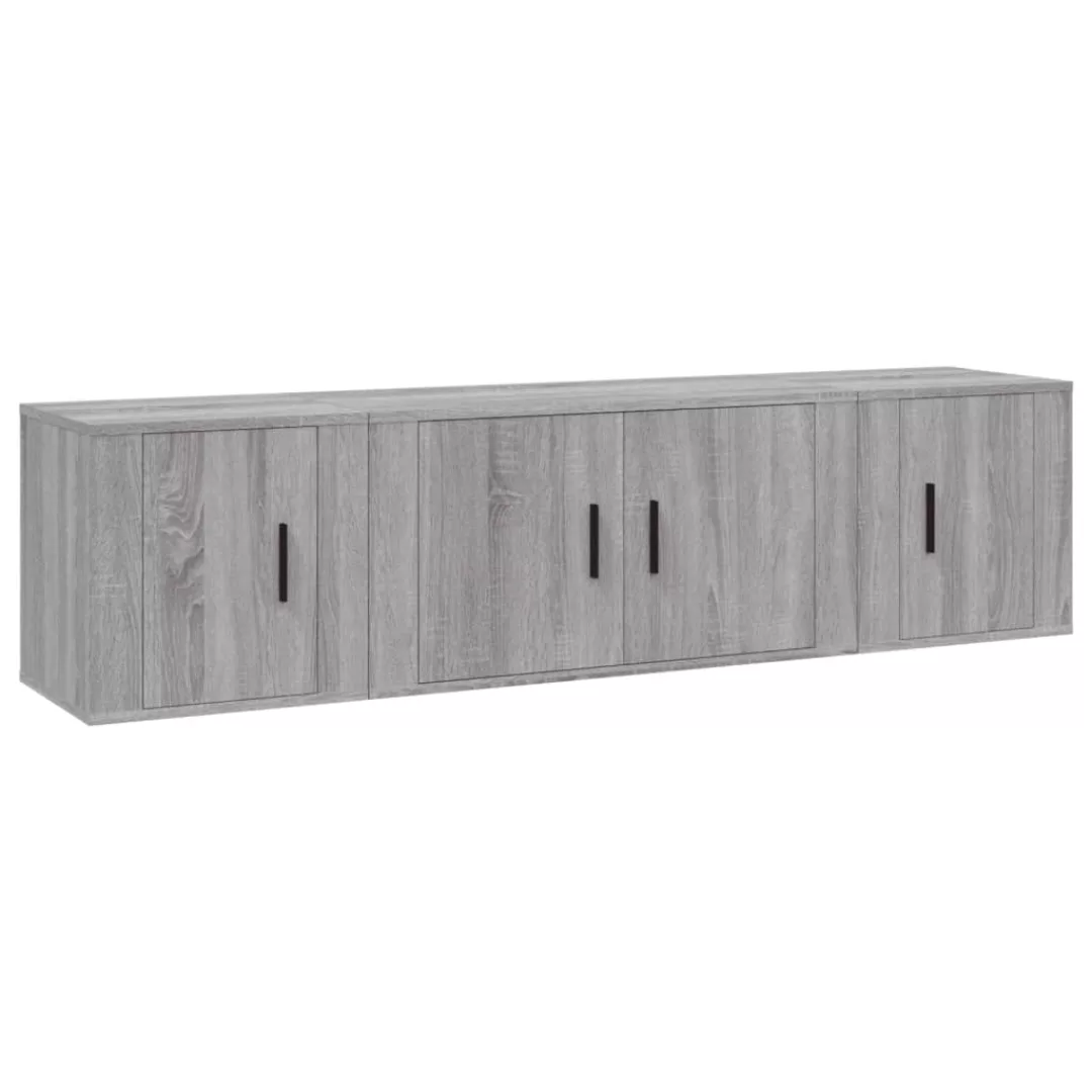 Vidaxl 3-tlg. Tv-schrank-set Grau Sonoma Holzwerkstoff günstig online kaufen