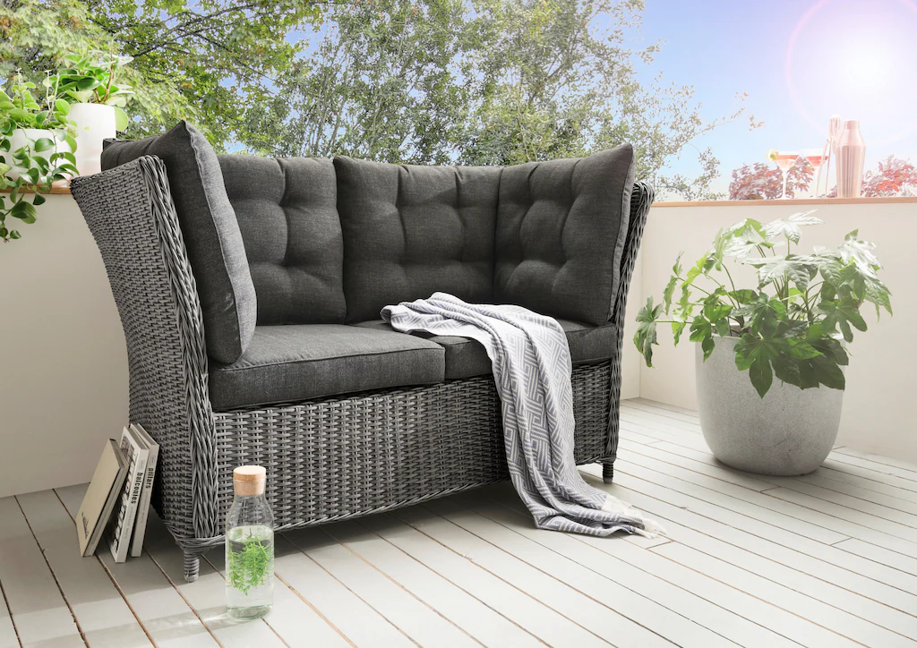 Destiny Gartenlounge-Bank "PALMA", Aluminium, Polyrattan, 2´er Bank, inkl. günstig online kaufen