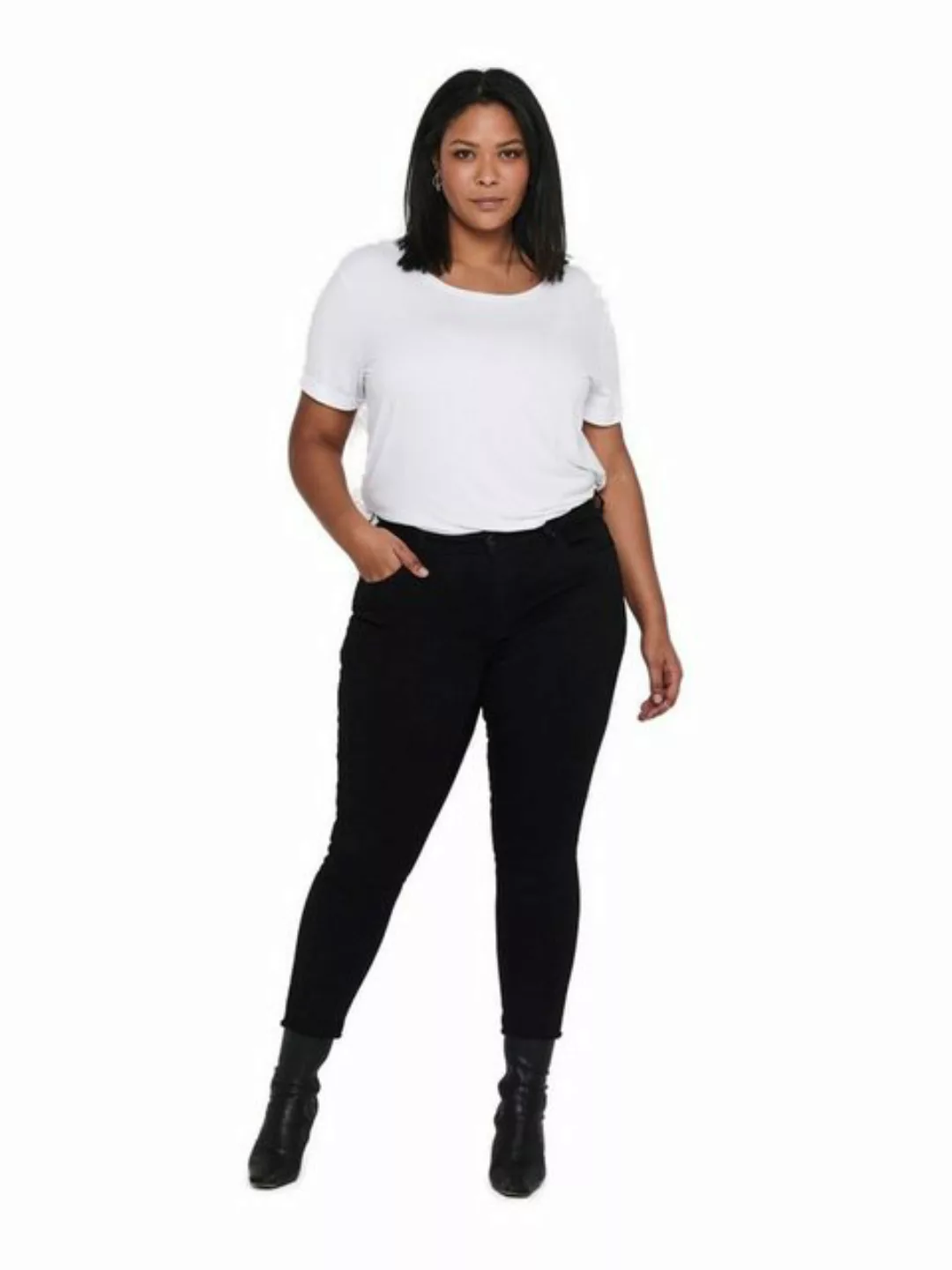 Carmakoma by Only Damen Jeans CARWILLY LIFE REG SK ANK - Skinny Fit - Schwa günstig online kaufen