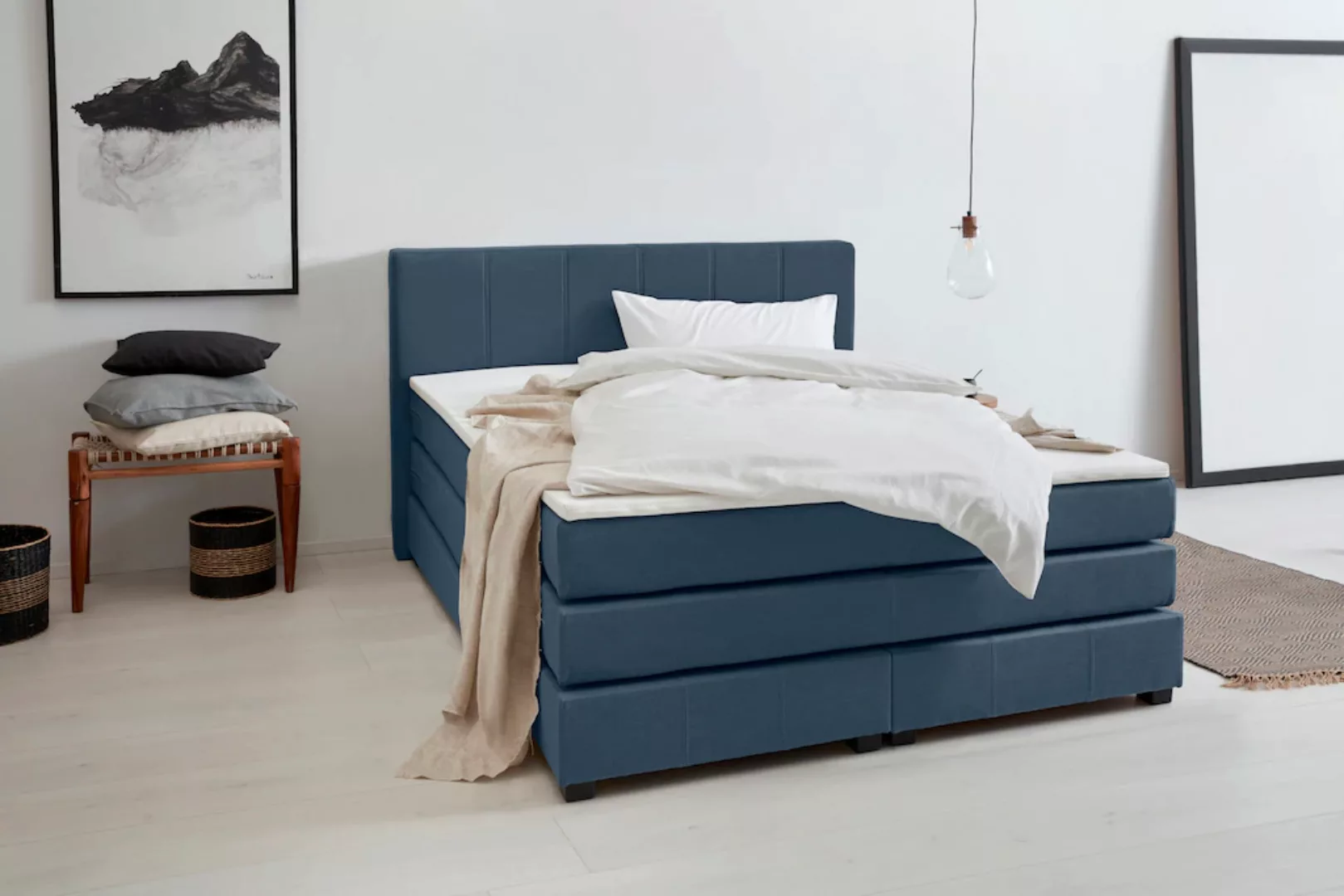 OTTO products Boxspringbett "Peetu", Taschenfederkern-Matratze, in 4 Breite günstig online kaufen