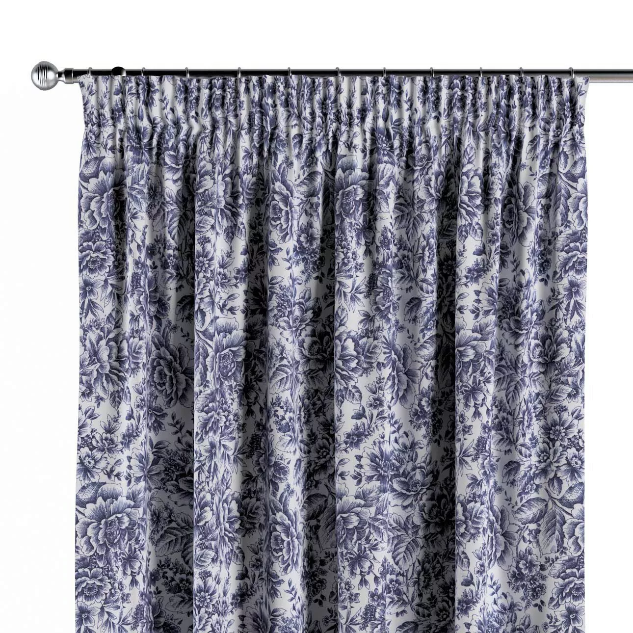 Vorhang mit Kräuselband, weiß-blau, Arte (144-04) günstig online kaufen