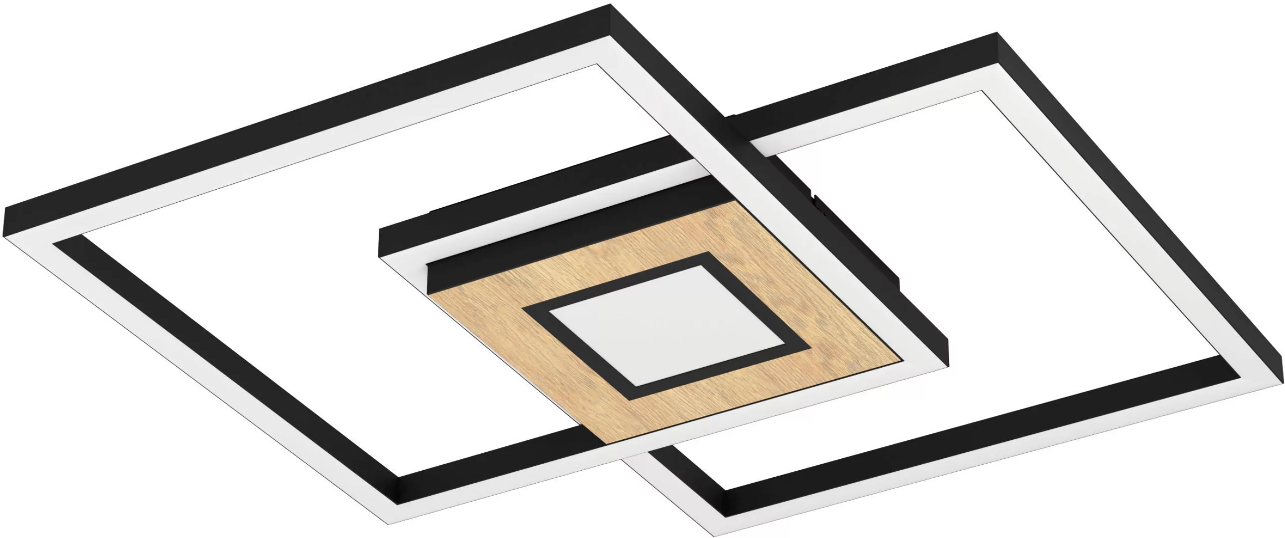 EGLO LED-Deckenleuchte »MARINELLO« in schwarz und braun aus Alu, Stahl, Hol günstig online kaufen