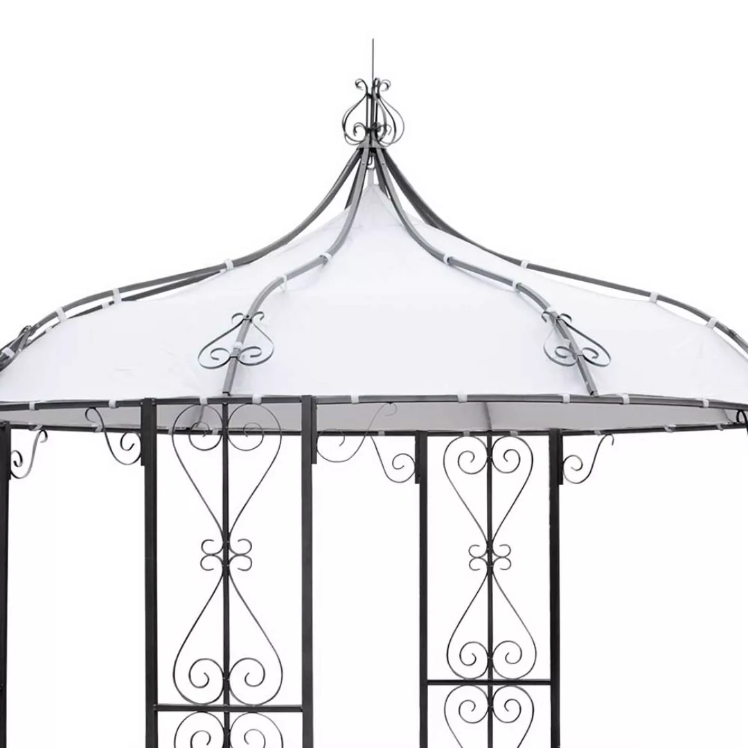 Pavillon im romantischem Design Anthrazit Weiß günstig online kaufen