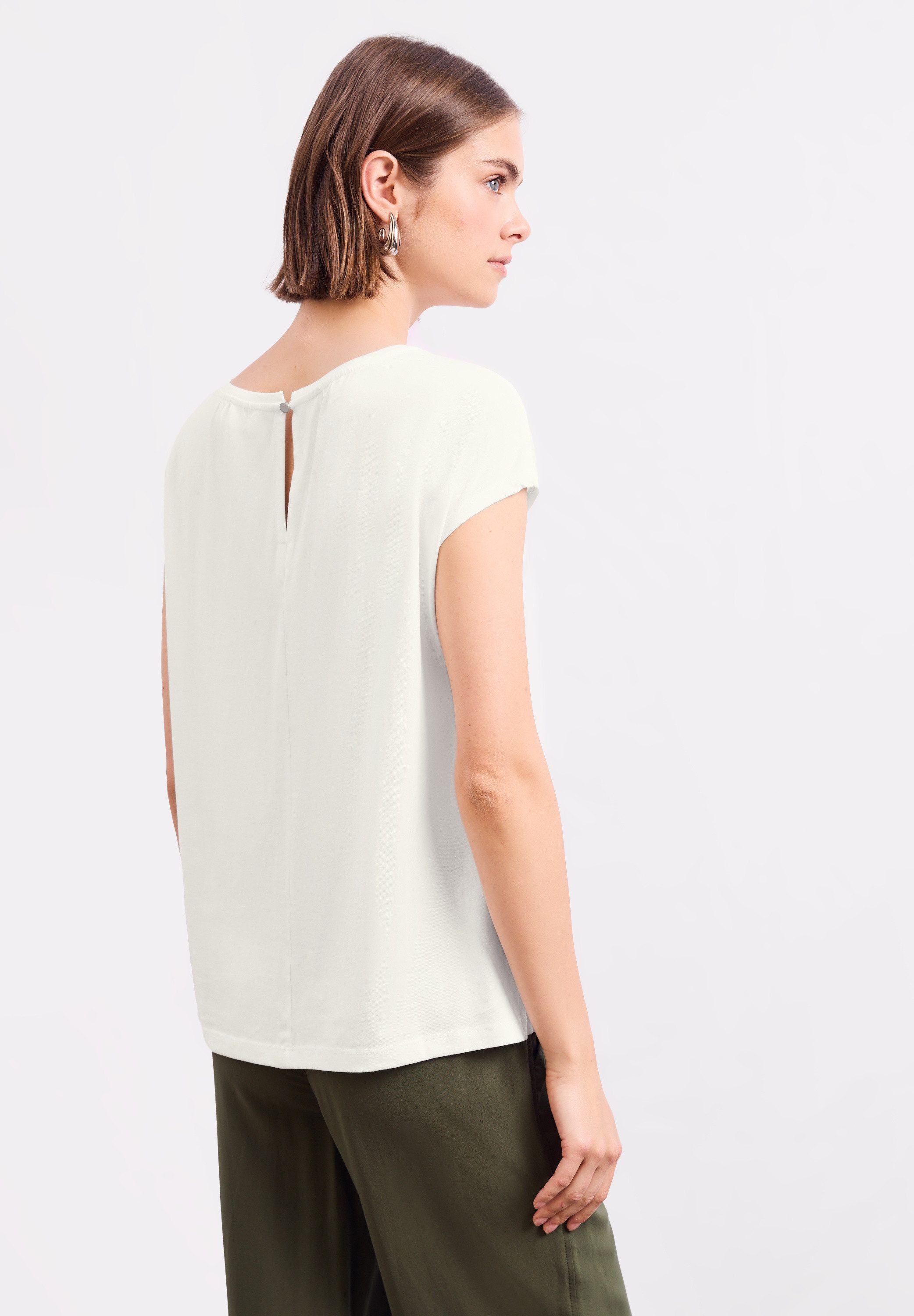 STREET ONE T-Shirt aus elastischem Materialmix günstig online kaufen