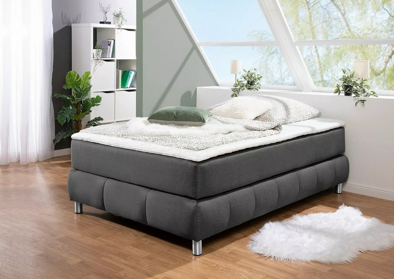 andas Boxspringbett Salo, Ohne Kopfteil, inkl. Topper, auch in Überlänge 22 günstig online kaufen