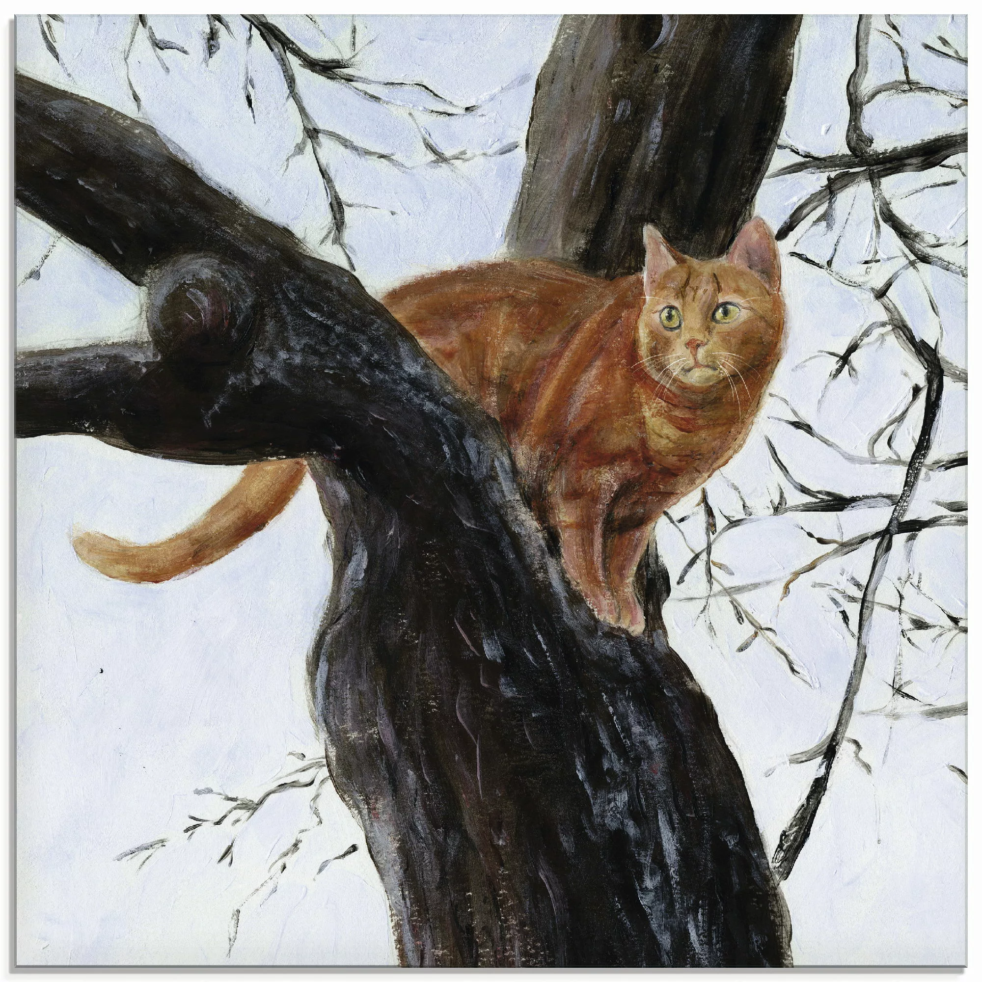 Artland Glasbild »Katze im Baum«, Haustiere, (1 St.) günstig online kaufen