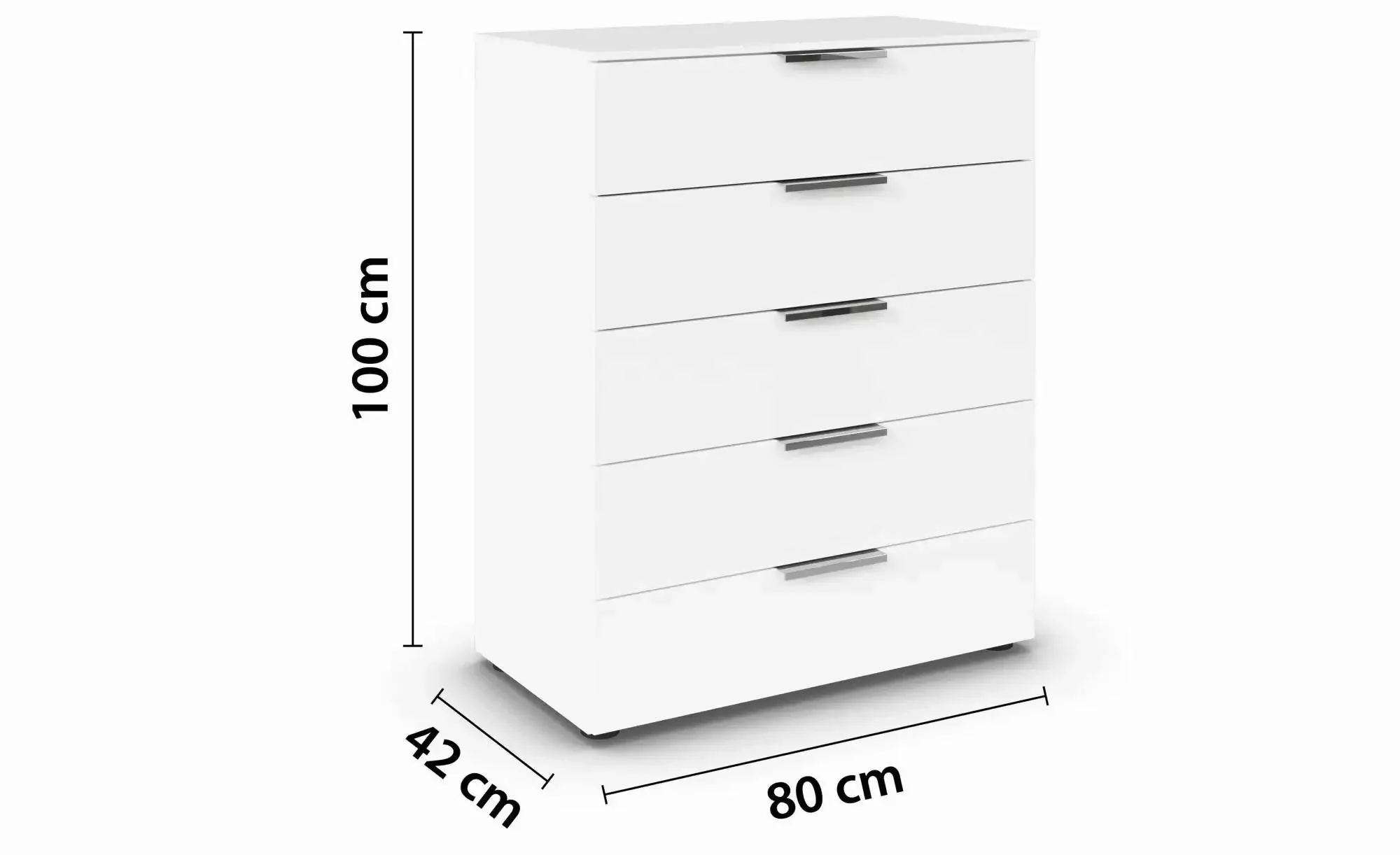 Kommode   ¦ weiß ¦ Maße (cm): B: 80 H: 100 Kommoden & Sideboards > Kommoden günstig online kaufen