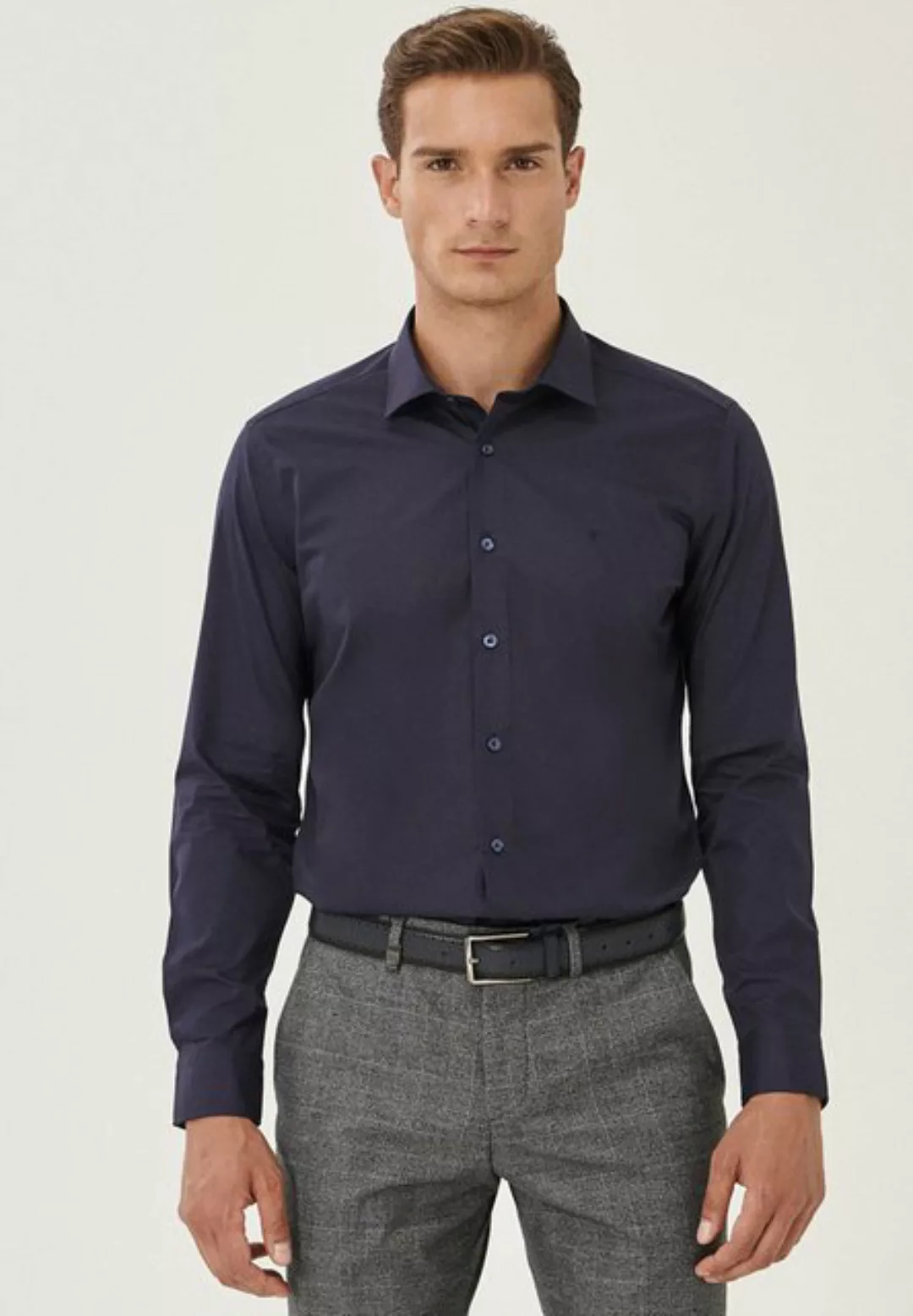 AC&Co Langarmhemd AC&CO Langarmhemd Männlich Slim Fit günstig online kaufen