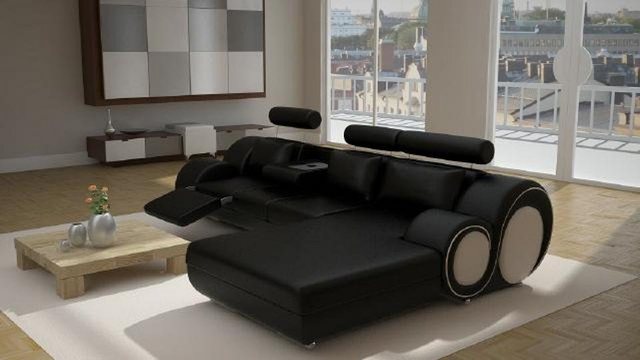 JVmoebel Ecksofa Schwarze Designer Eckcouch Wohnlandschaft Polstermöbel Neu günstig online kaufen