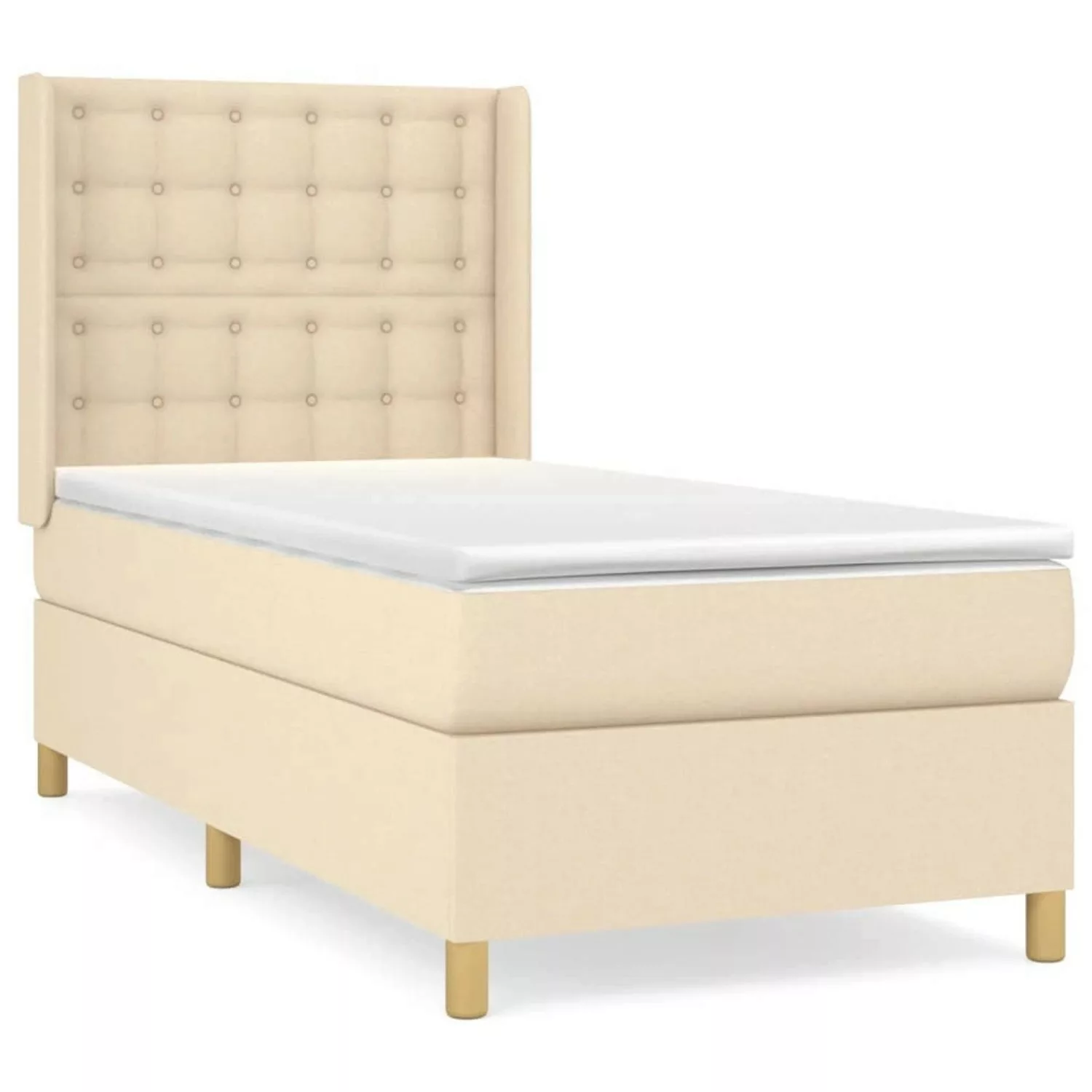 vidaXL Boxspringbett mit Matratze Creme 90x200 cm Stoff1367979 günstig online kaufen