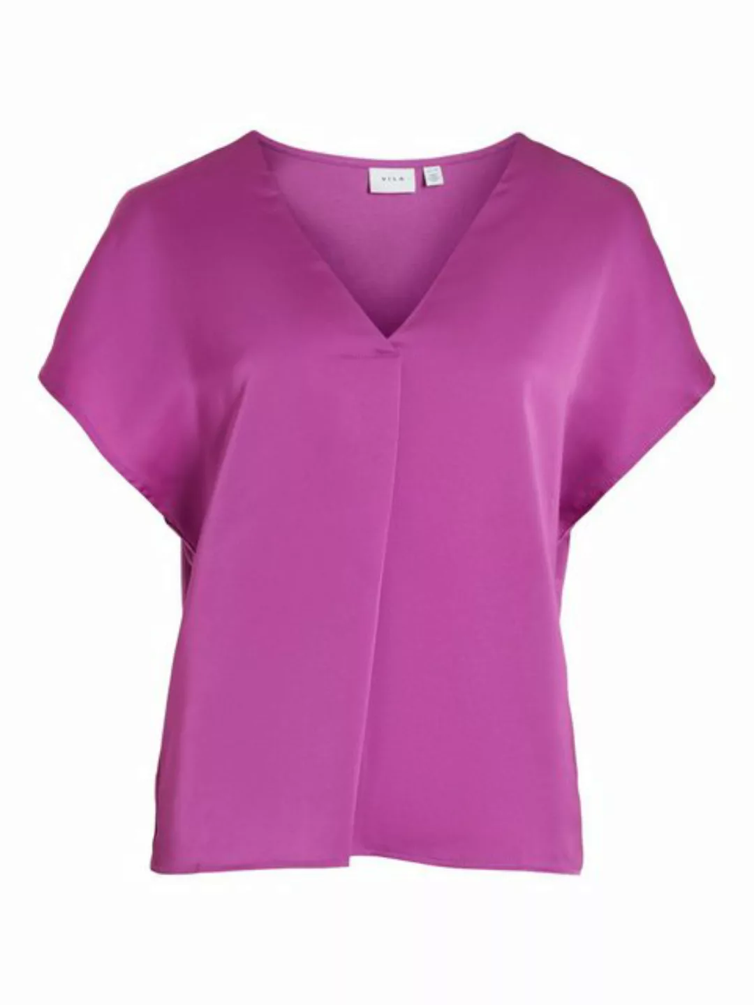 Vila V-Shirt VIELLETTE V-NECK S/S SATIN TOP - NOOS günstig online kaufen