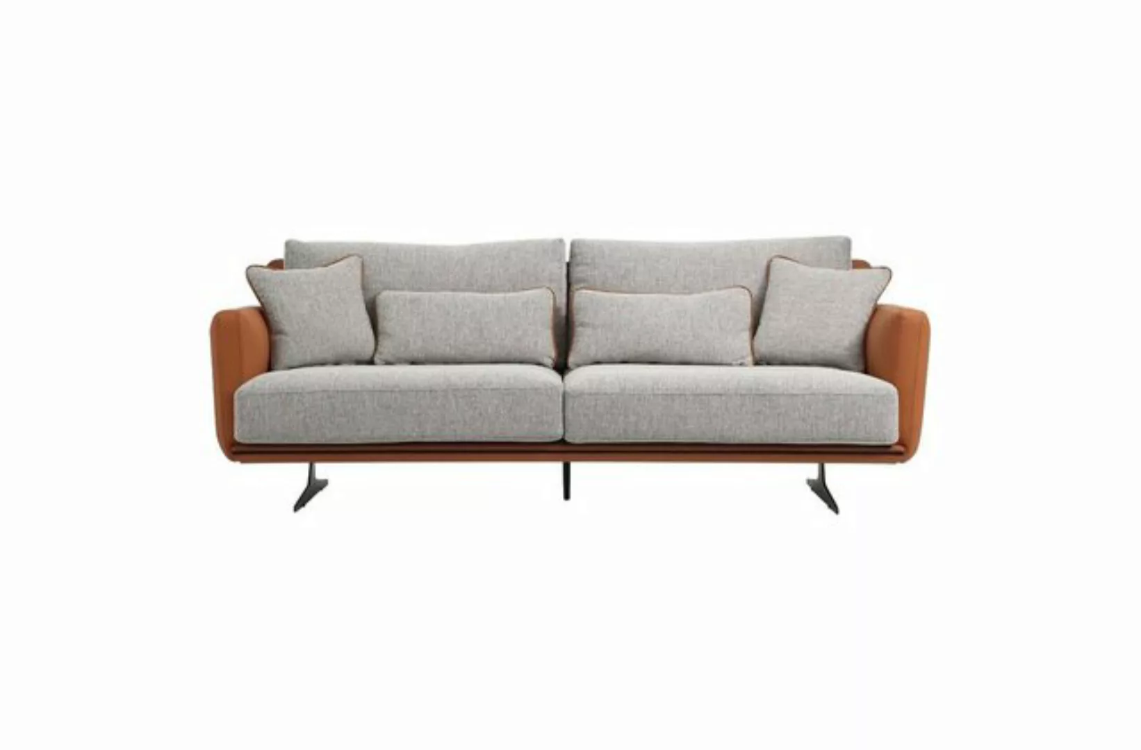 JVmoebel 3-Sitzer Dreisitzer Sofa 3 Sitzer Stoff Orange Modern Design Wohnz günstig online kaufen