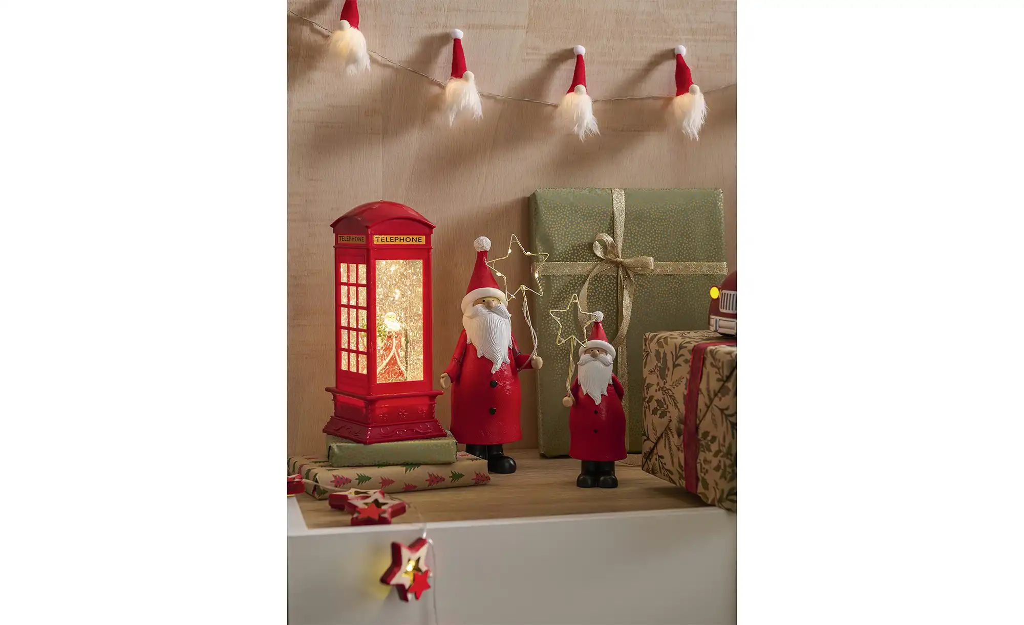 HOME STORY LED Santa Figur ¦ rot ¦ Polyresin (Kunstharz), Kunststoff, Metal günstig online kaufen