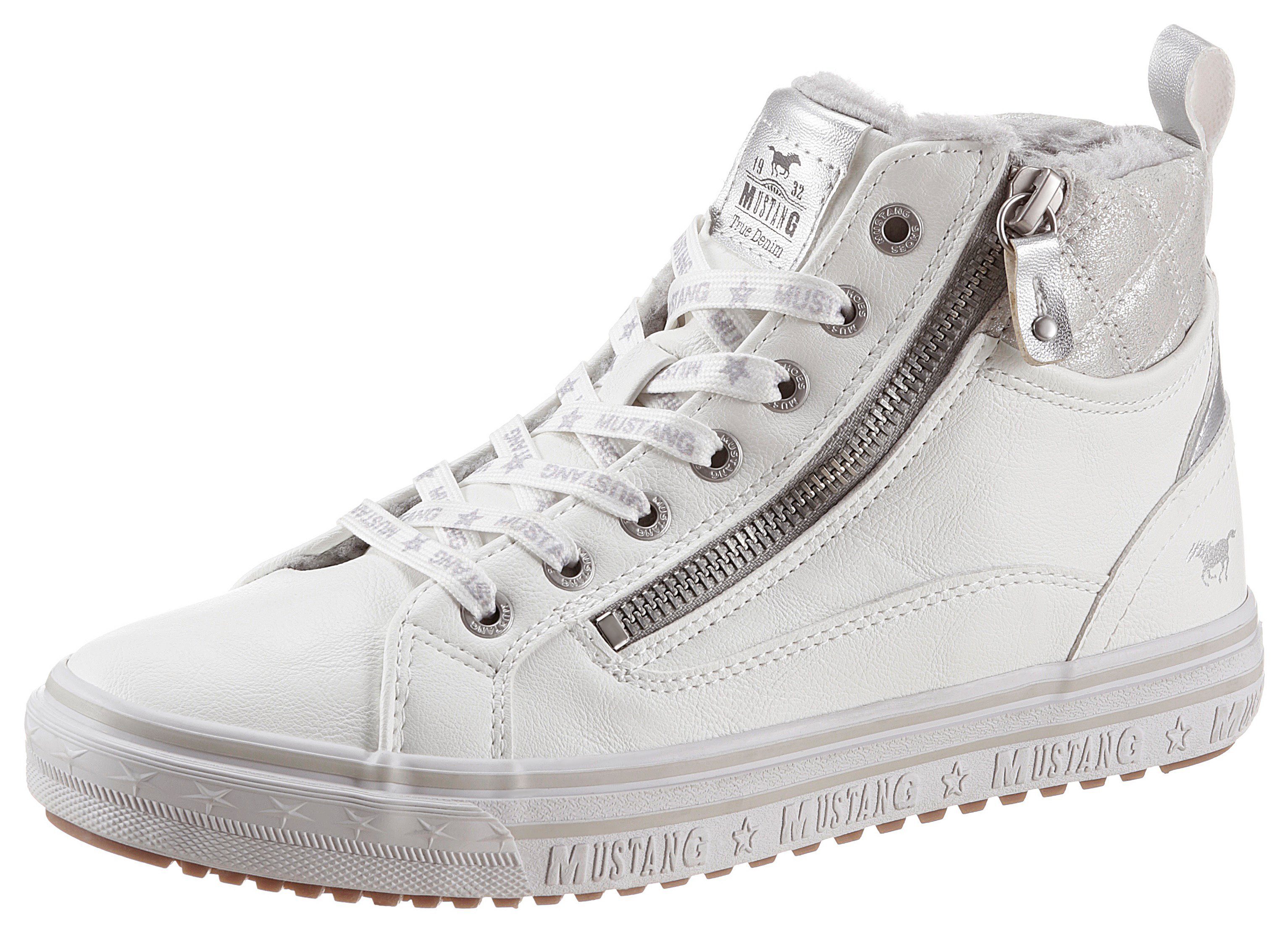 Mustang Shoes Sneaker mit bedrucktem Fellimitat-Kragen günstig online kaufen