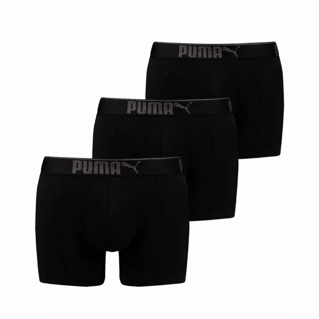 PUMA Herren Boxer Shorts, 3er Pack - Boxers, Cotton Stretch, einfarbig Schw günstig online kaufen