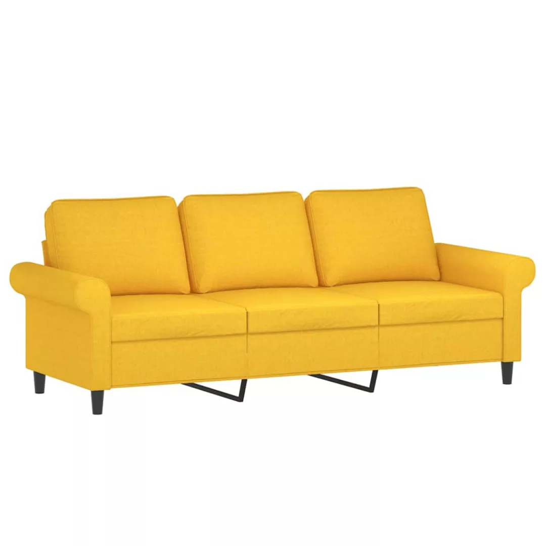 Vidaxl 3-sitzer-sofa Hellgelb 180 Cm Stoff günstig online kaufen