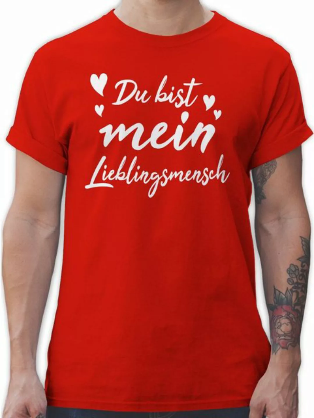 Shirtracer T-Shirt Du bist mein Lieblingsmensch - Herzmensch Herzens Mensch günstig online kaufen