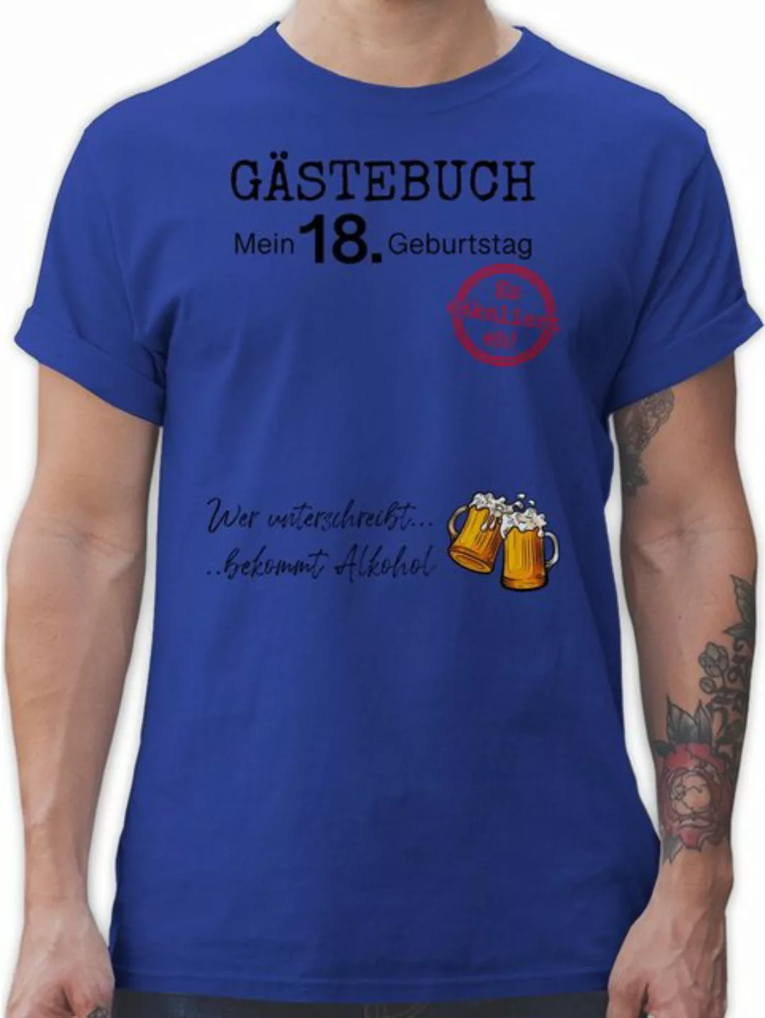 Shirtracer T-Shirt Gästebuch 18. Geburtstag 18. Geburtstag günstig online kaufen