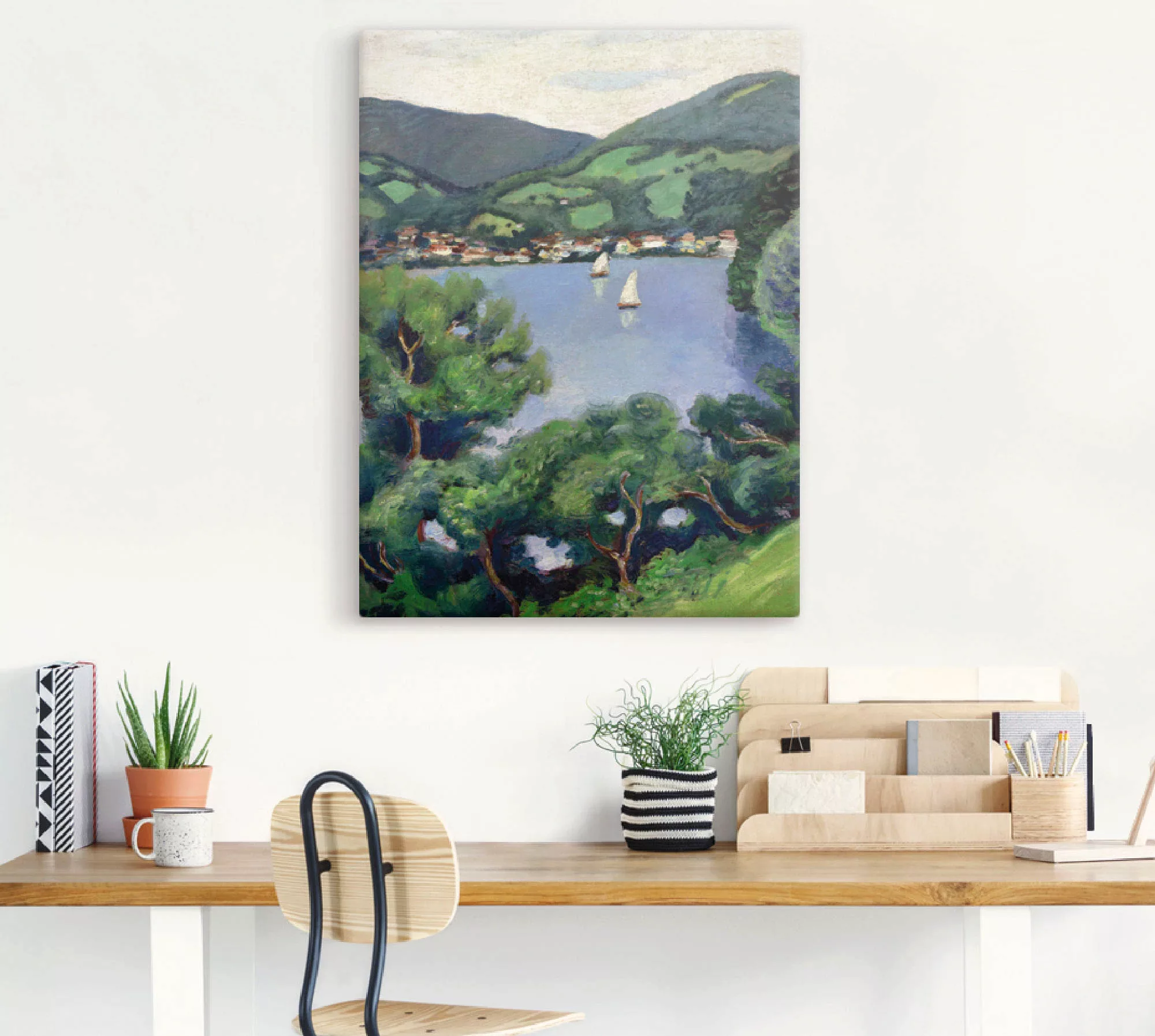 Artland Leinwandbild »Ansicht vom Tegernsee«, Gewässer, (1 St.), auf Keilra günstig online kaufen
